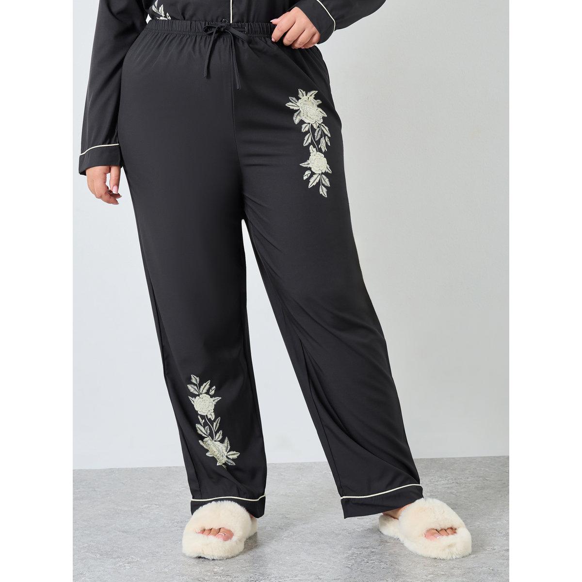 ستايلي - بيجاما قميص بطبعة زهور مقاس كبير-women-clothing-nightwear-pyjamas-longsets-image-6