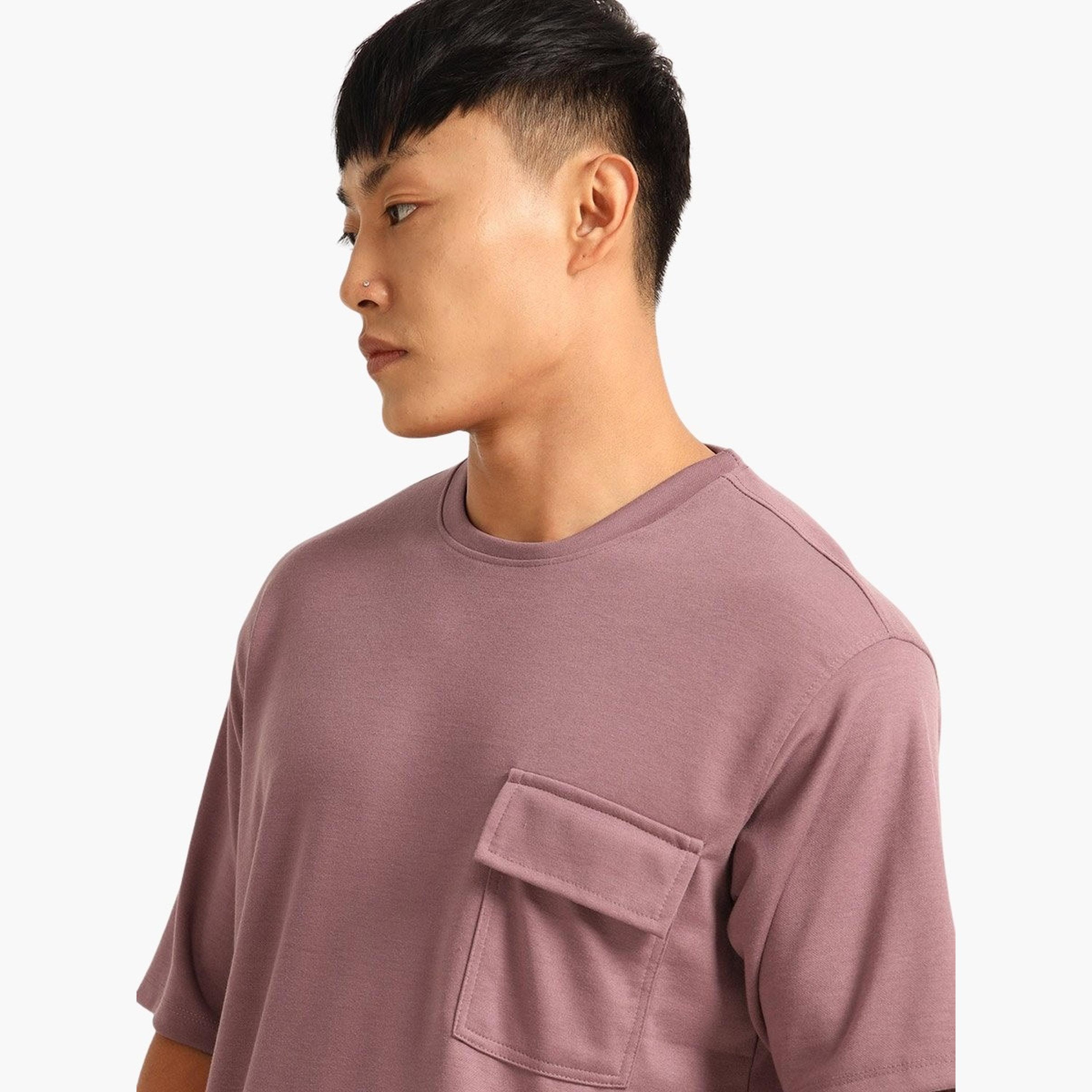 بوشيرت × ستايلي- طقم تي شيرت وشورت للرجال بأكتاف منسدلة مقاس كبير-men-clothing-coordsets-image-5