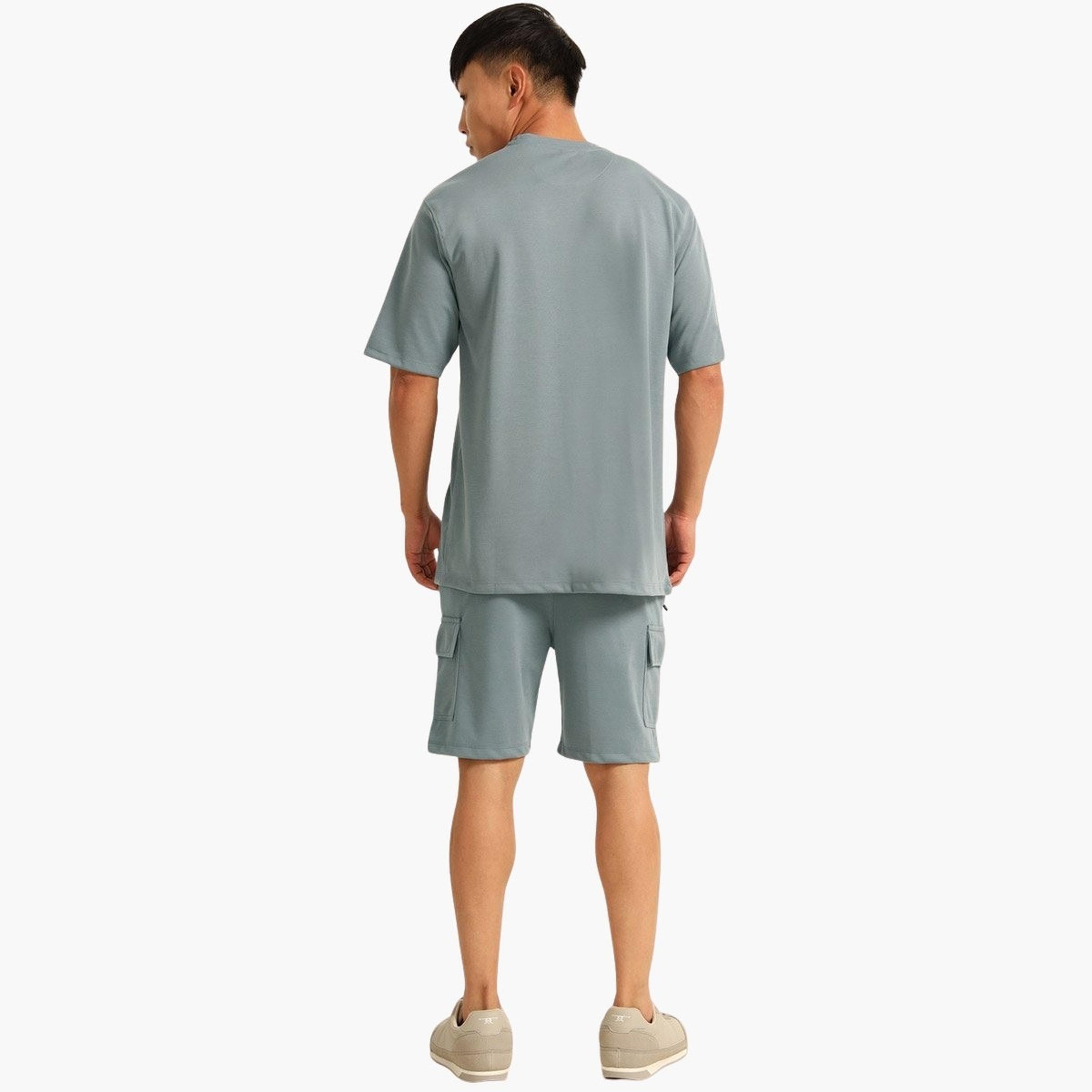 Bushirt X Styli Men Drop-Shoulder Oversized T-Shirt and Shorts Set-men-clothing-coordsets-image-4