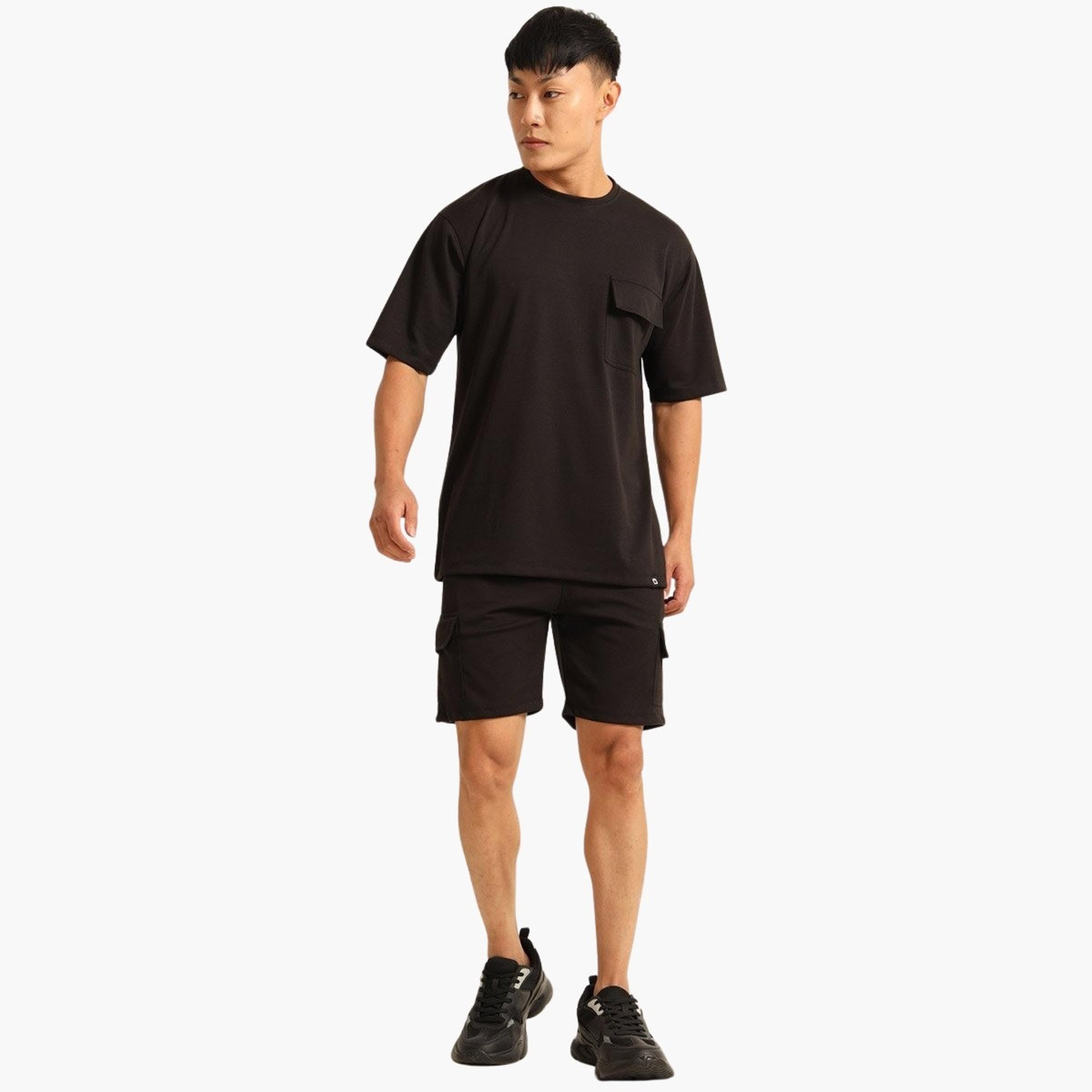 Bushirt X Styli Men Drop-Shoulder Oversized T-Shirt and Shorts Set-men-clothing-coordsets-image-2