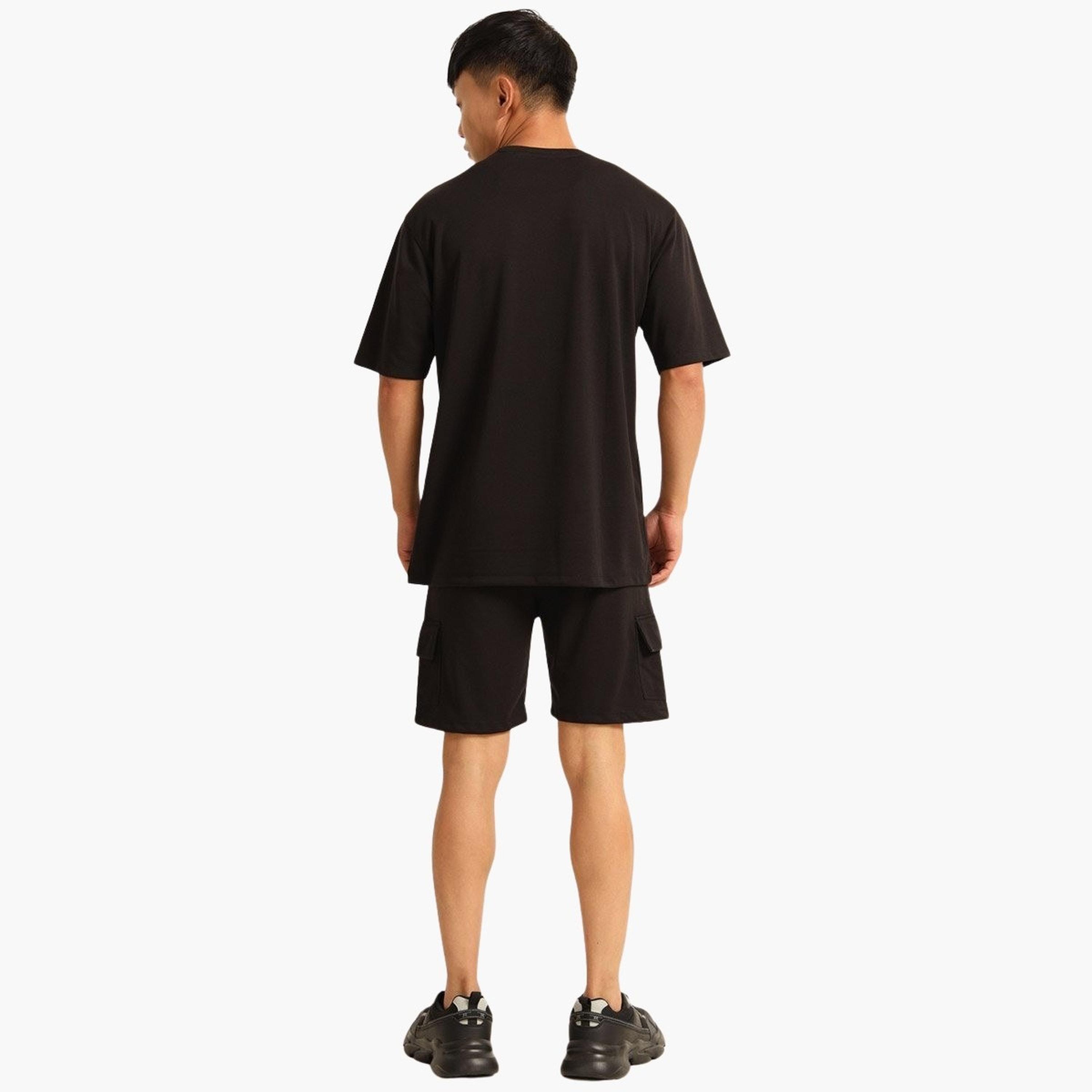 بوشيرت × ستايلي- طقم تي شيرت وشورت للرجال بأكتاف منسدلة مقاس كبير-men-clothing-coordsets-image-5