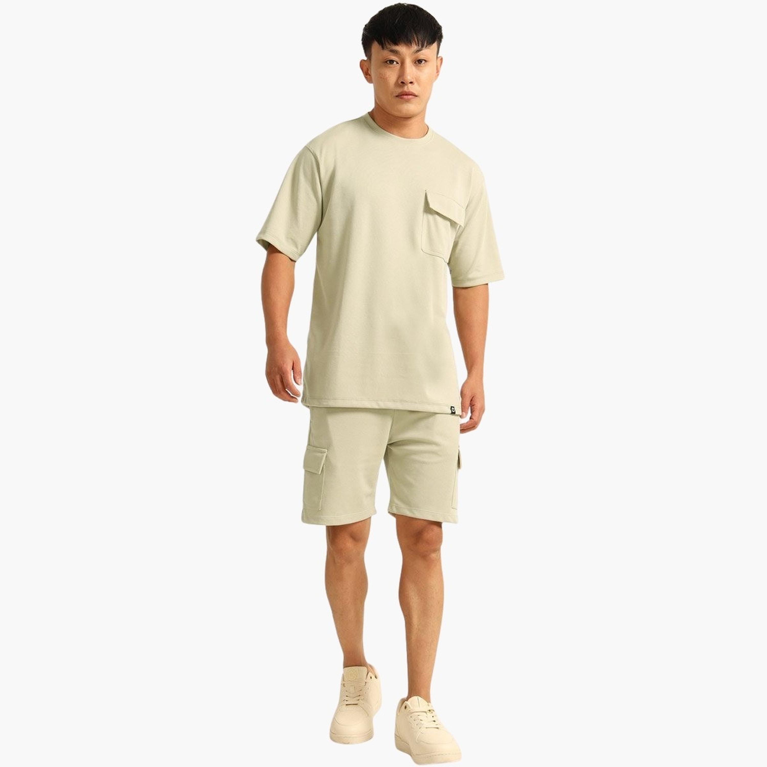 Bushirt X Styli Men Drop-Shoulder Oversized T-Shirt and Shorts Set-men-clothing-coordsets-image-1