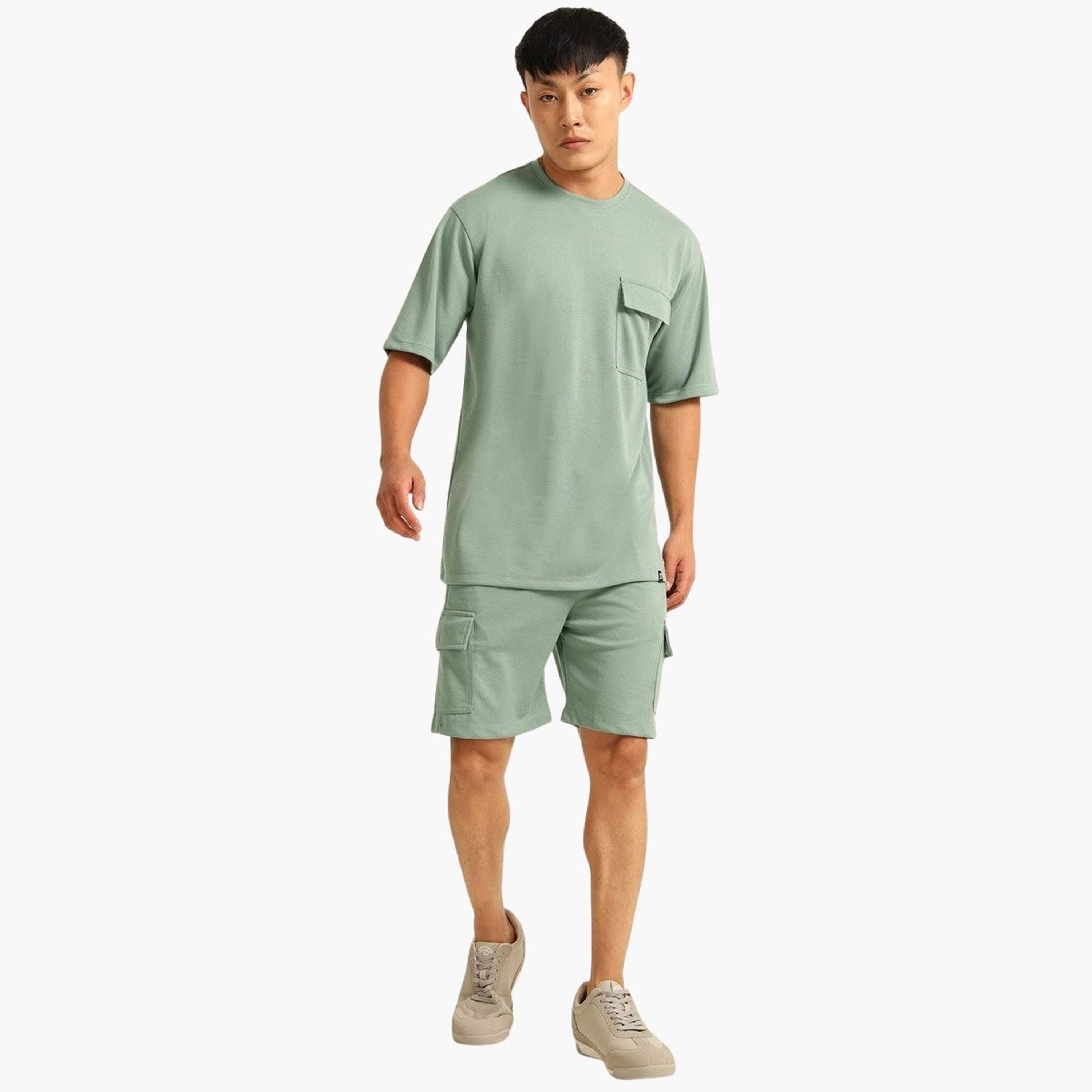 Bushirt X Styli Men Drop-Shoulder Oversized T-Shirt and Shorts Set-men-clothing-coordsets-image-1