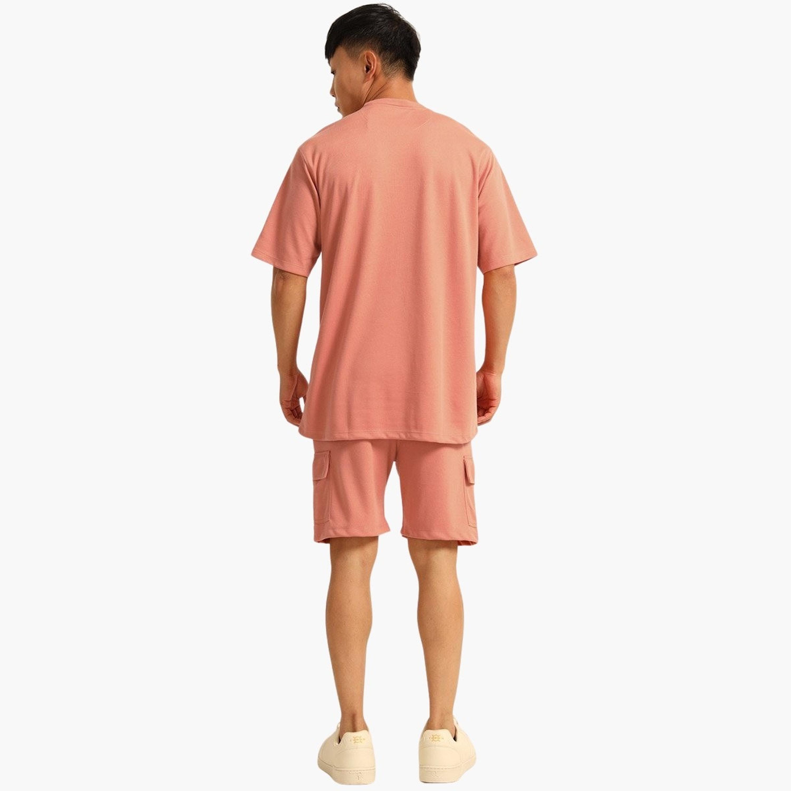 بوشيرت × ستايلي- طقم تي شيرت وشورت للرجال بأكتاف منسدلة مقاس كبير-men-clothing-coordsets-image-4