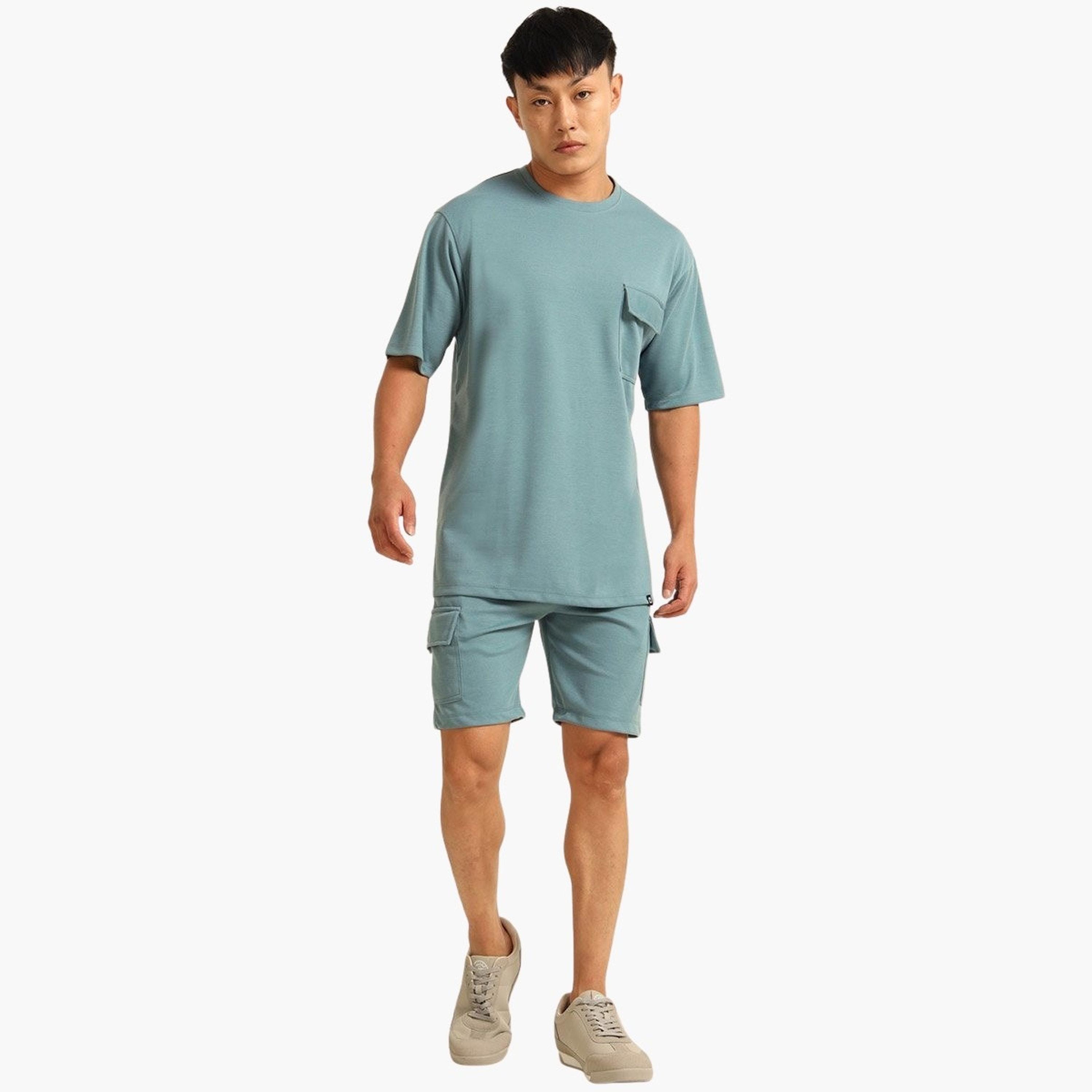 Bushirt X Styli Men Drop-Shoulder Oversized T-Shirt and Shorts Set-men-clothing-coordsets-image-1