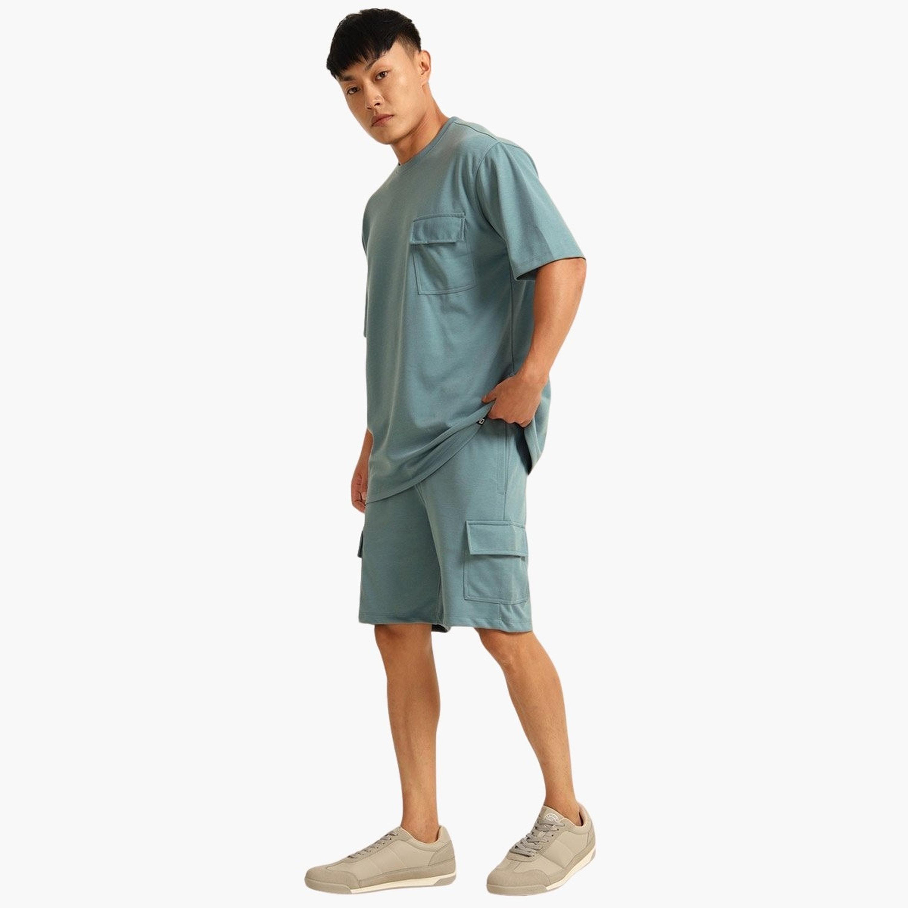 Bushirt X Styli Men Drop-Shoulder Oversized T-Shirt and Shorts Set-men-clothing-coordsets-image-2