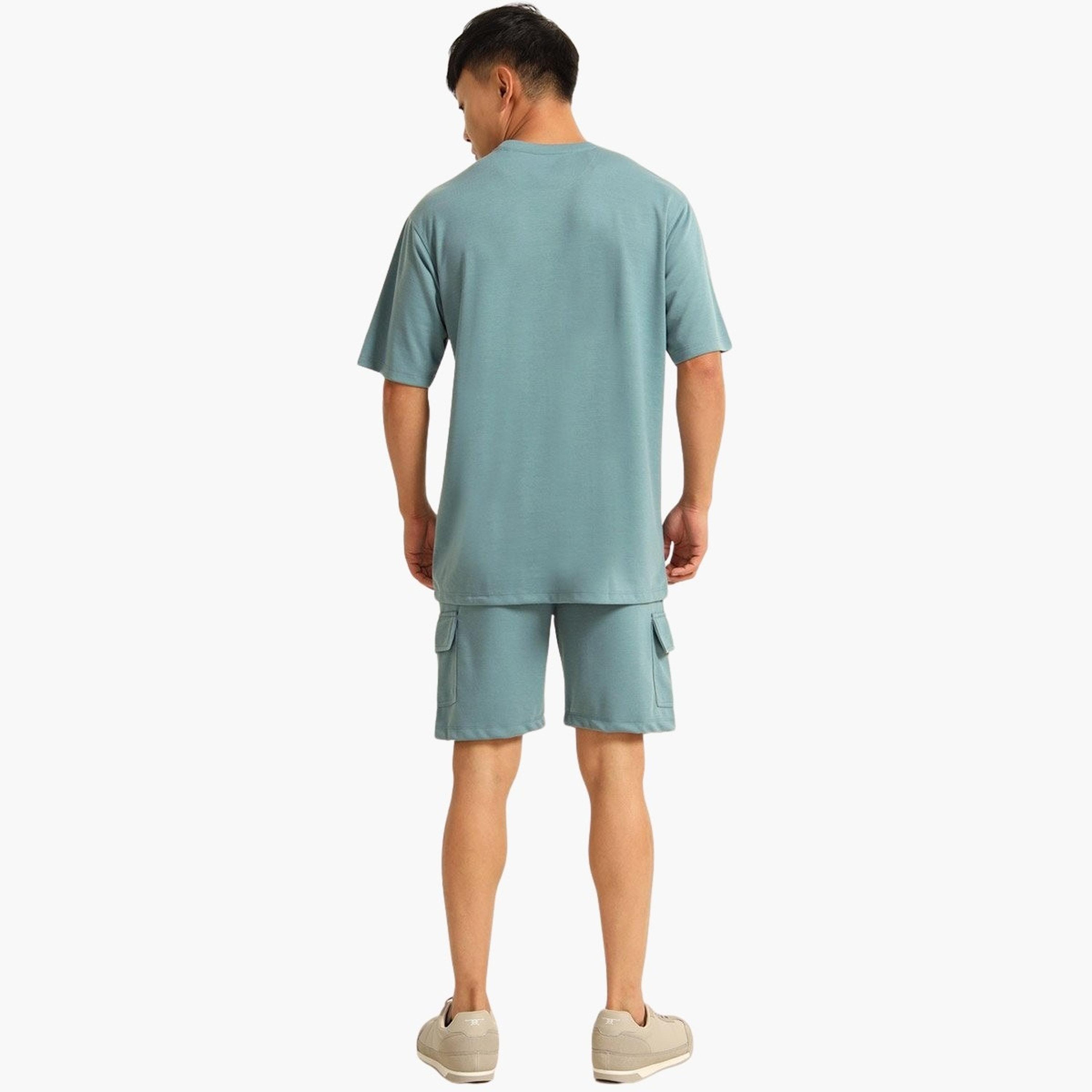 Bushirt X Styli Men Drop-Shoulder Oversized T-Shirt and Shorts Set-men-clothing-coordsets-image-4