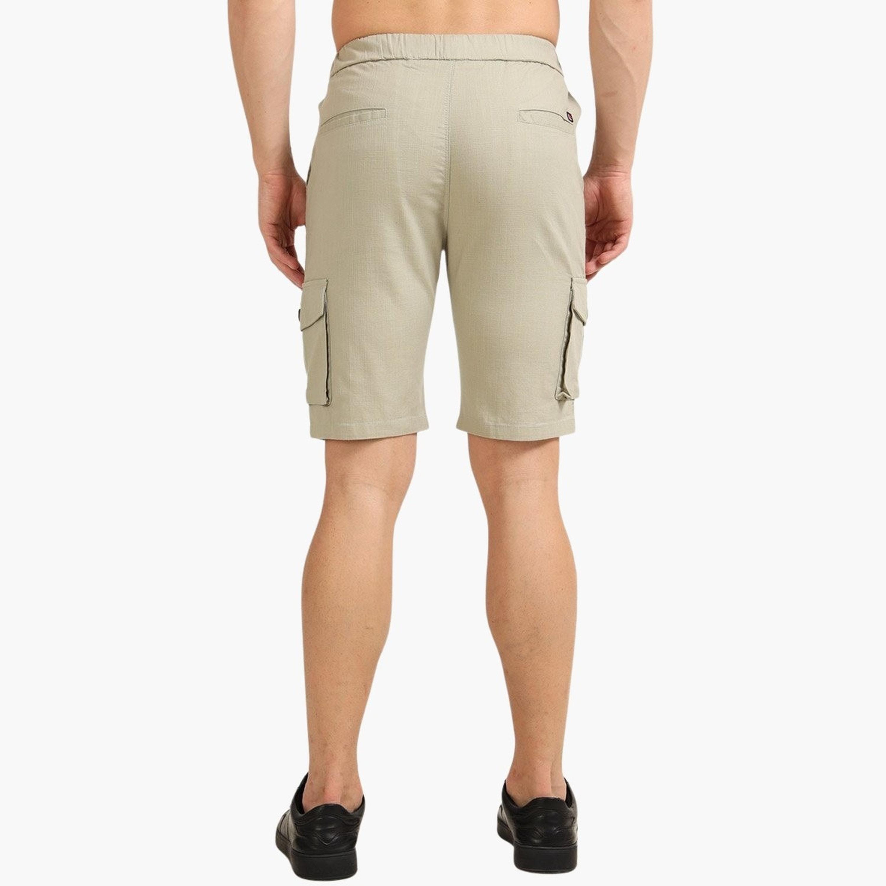 بوشيرت × ستايلي - شورت كارغو كتان أخضر للرجال-men-clothing-bottoms-shorts-image-5