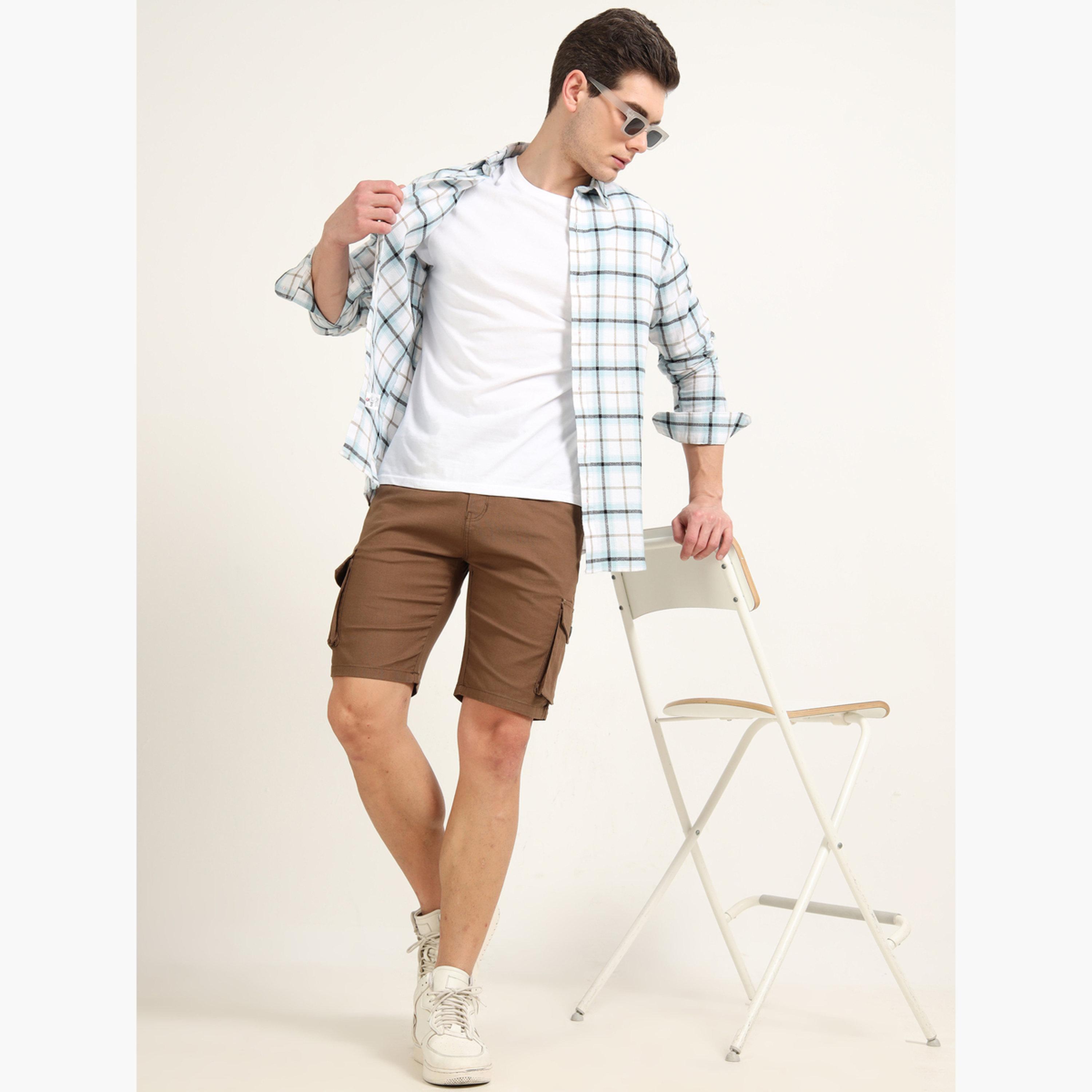 بوشيرت - شورت كارغو بني من الكتان-men-clothing-bottoms-shorts-image-2