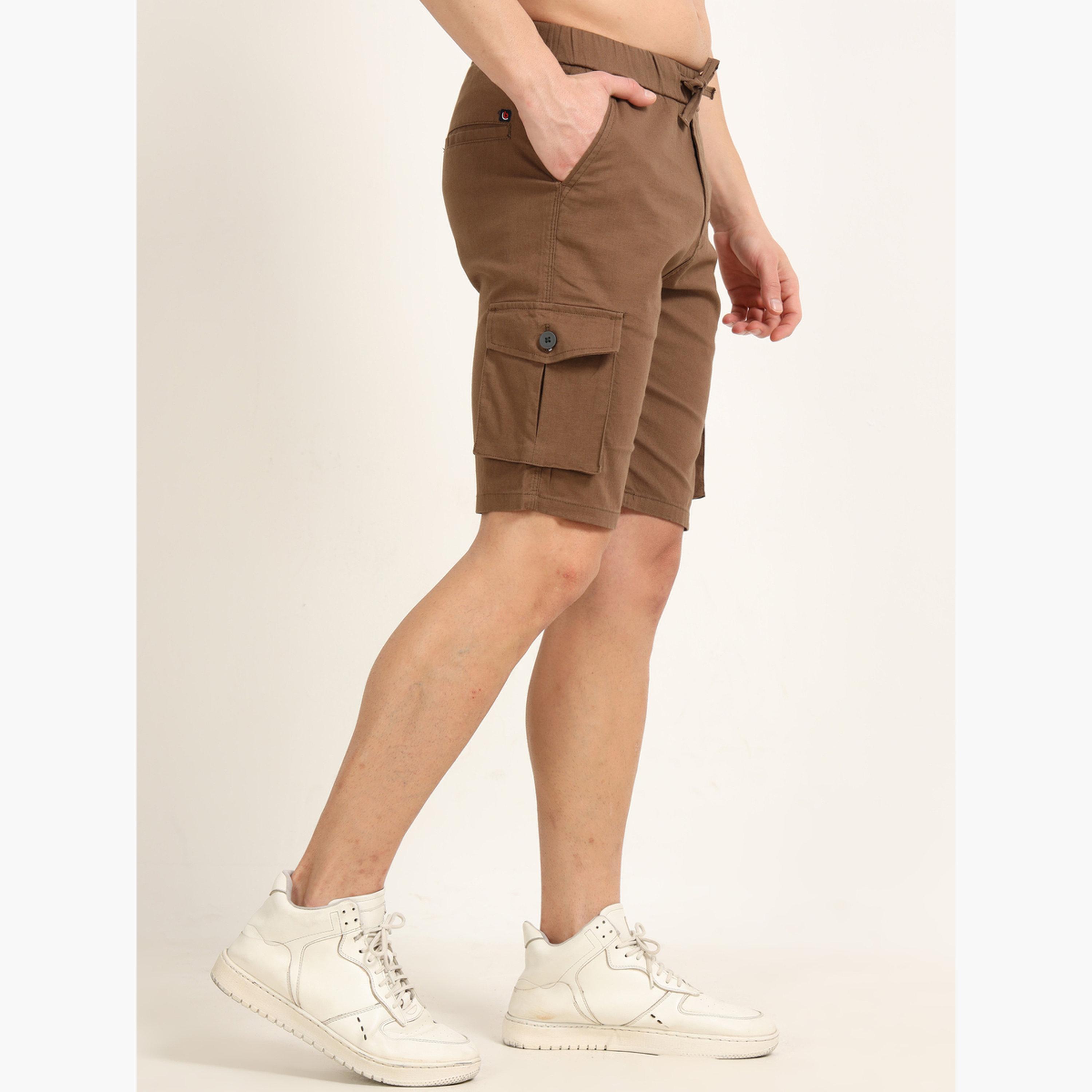 بوشيرت - شورت كارغو بني من الكتان-men-clothing-bottoms-shorts-image-3