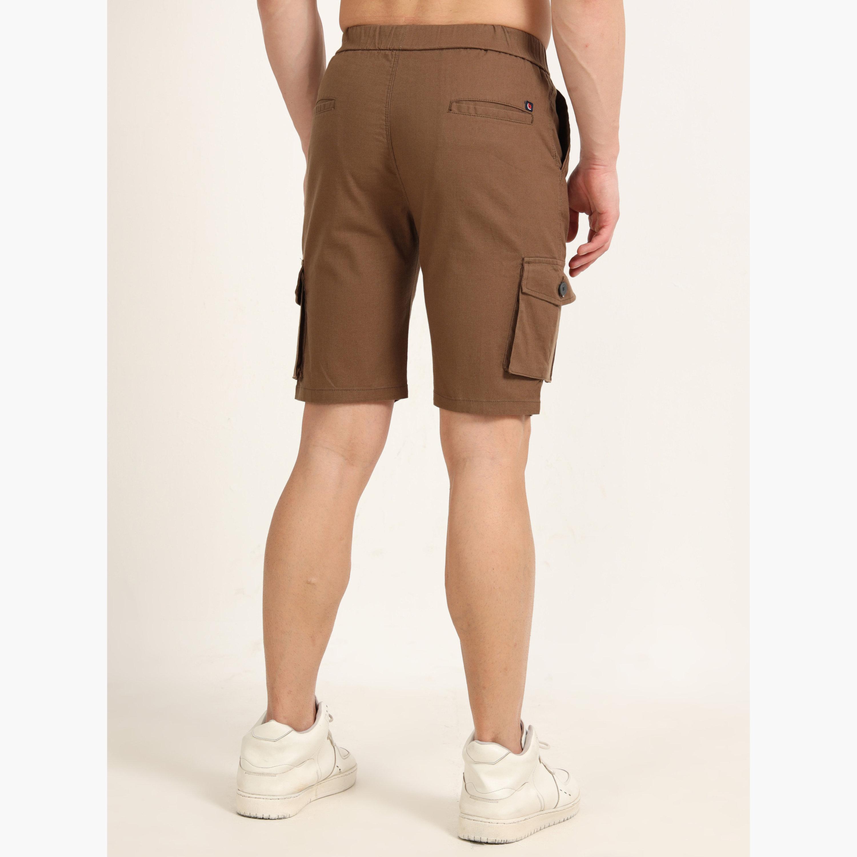 بوشيرت - شورت كارغو بني من الكتان-men-clothing-bottoms-shorts-image-4