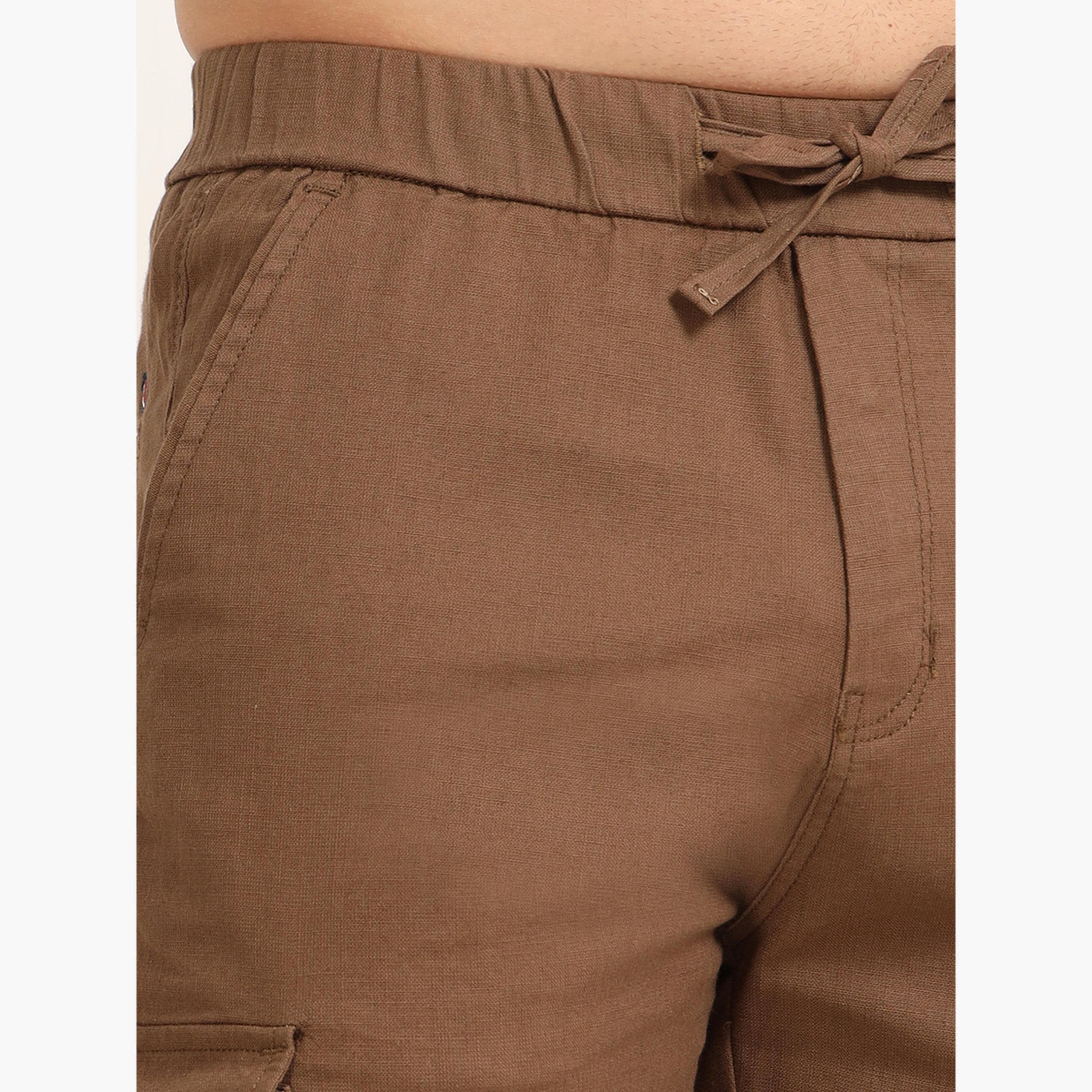 بوشيرت - شورت كارغو بني من الكتان-men-clothing-bottoms-shorts-image-6