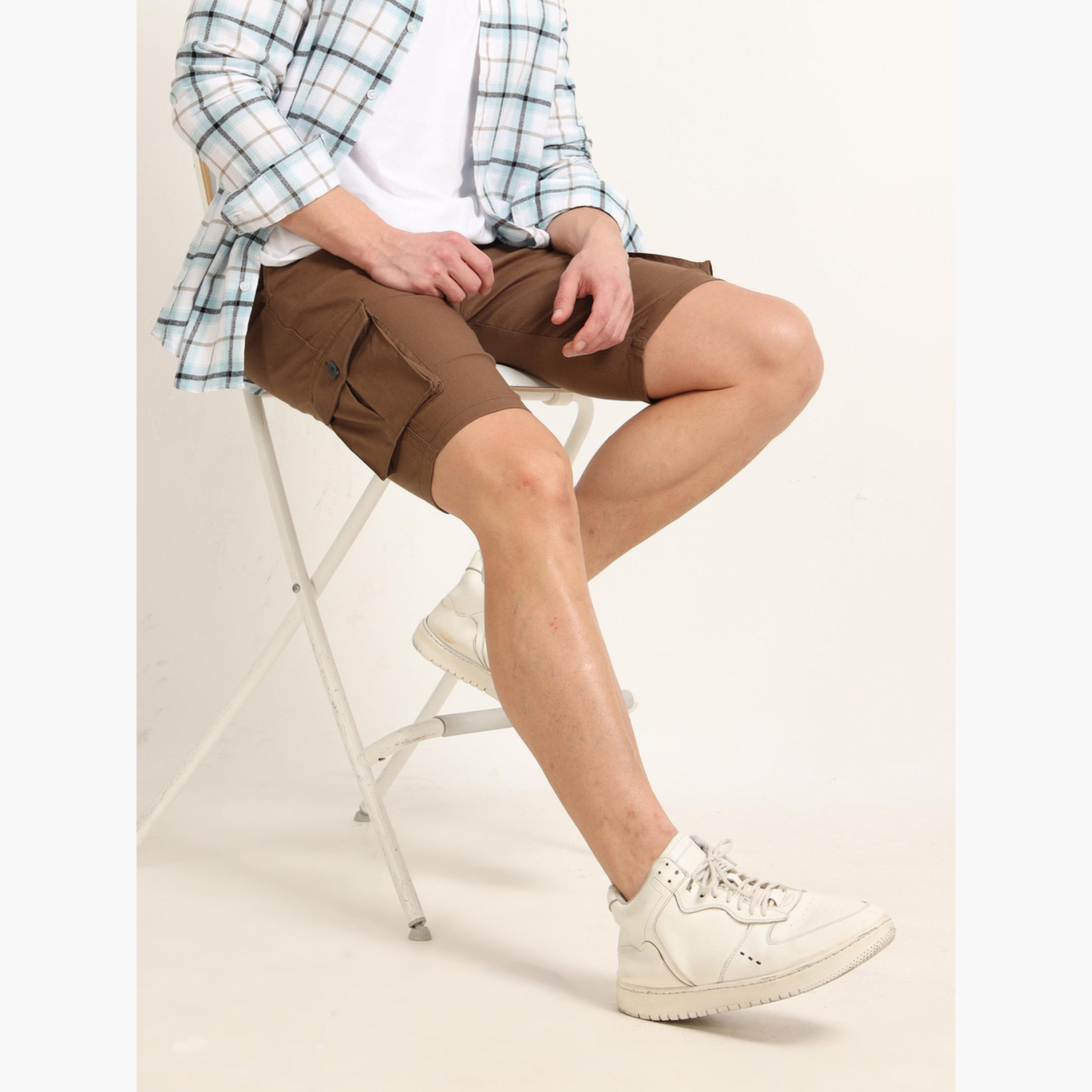 Bushirt Brown Cargo Linen Shorts-men-clothing-bottoms-shorts-image-7