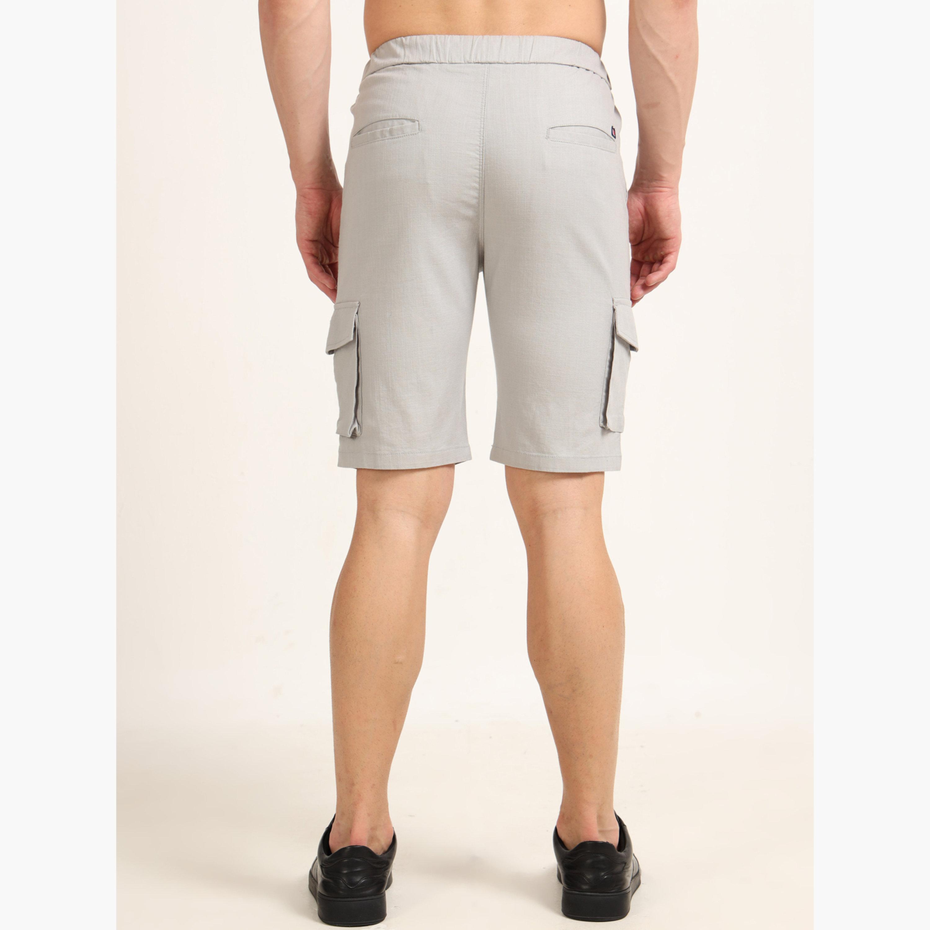 بوشيرت - شورت كارغو رمادي من الكتان-men-clothing-bottoms-shorts-image-6