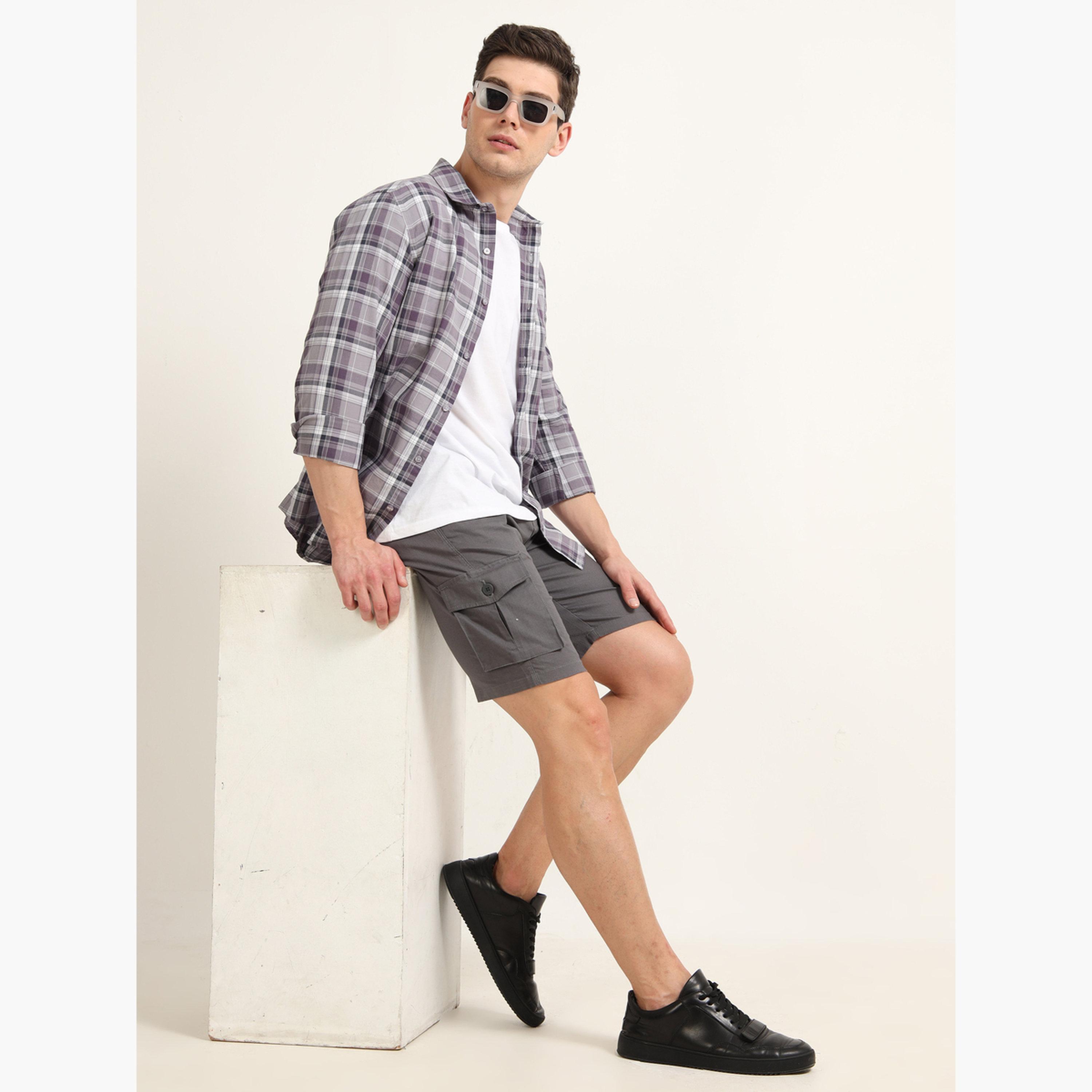 Bushirt Grey Cargo Linen Shorts-men-clothing-bottoms-shorts-image-2