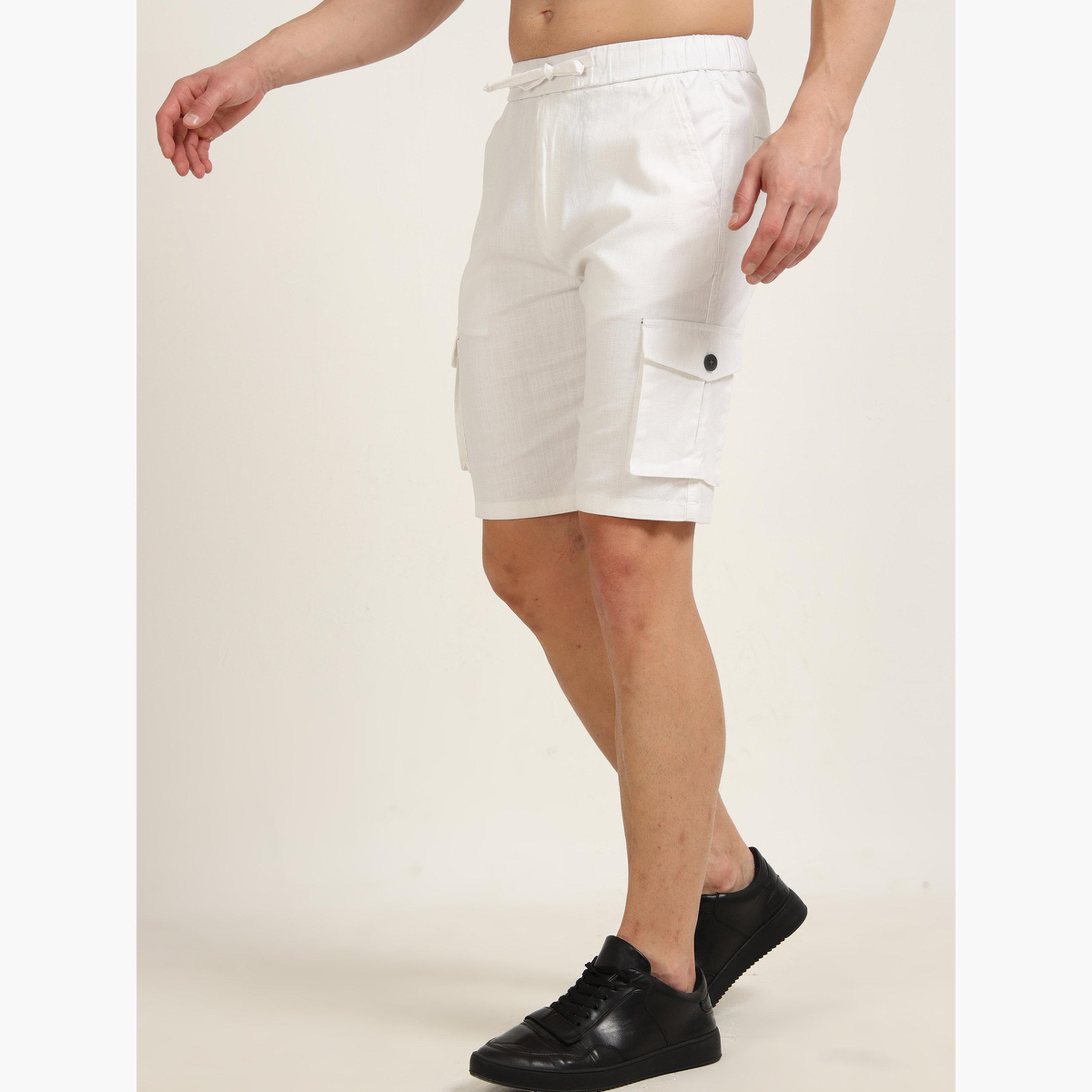 بوشيرت - شورت كارغو كتان أبيض-men-clothing-bottoms-shorts-image-4