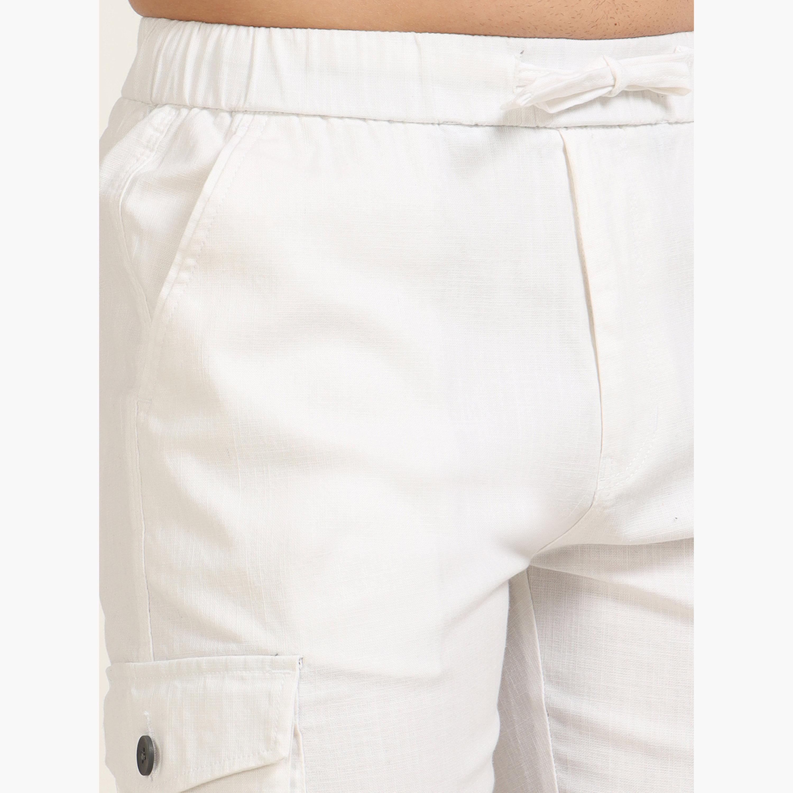 Bushirt White Cargo Linen Shorts-men-clothing-bottoms-shorts-image-8