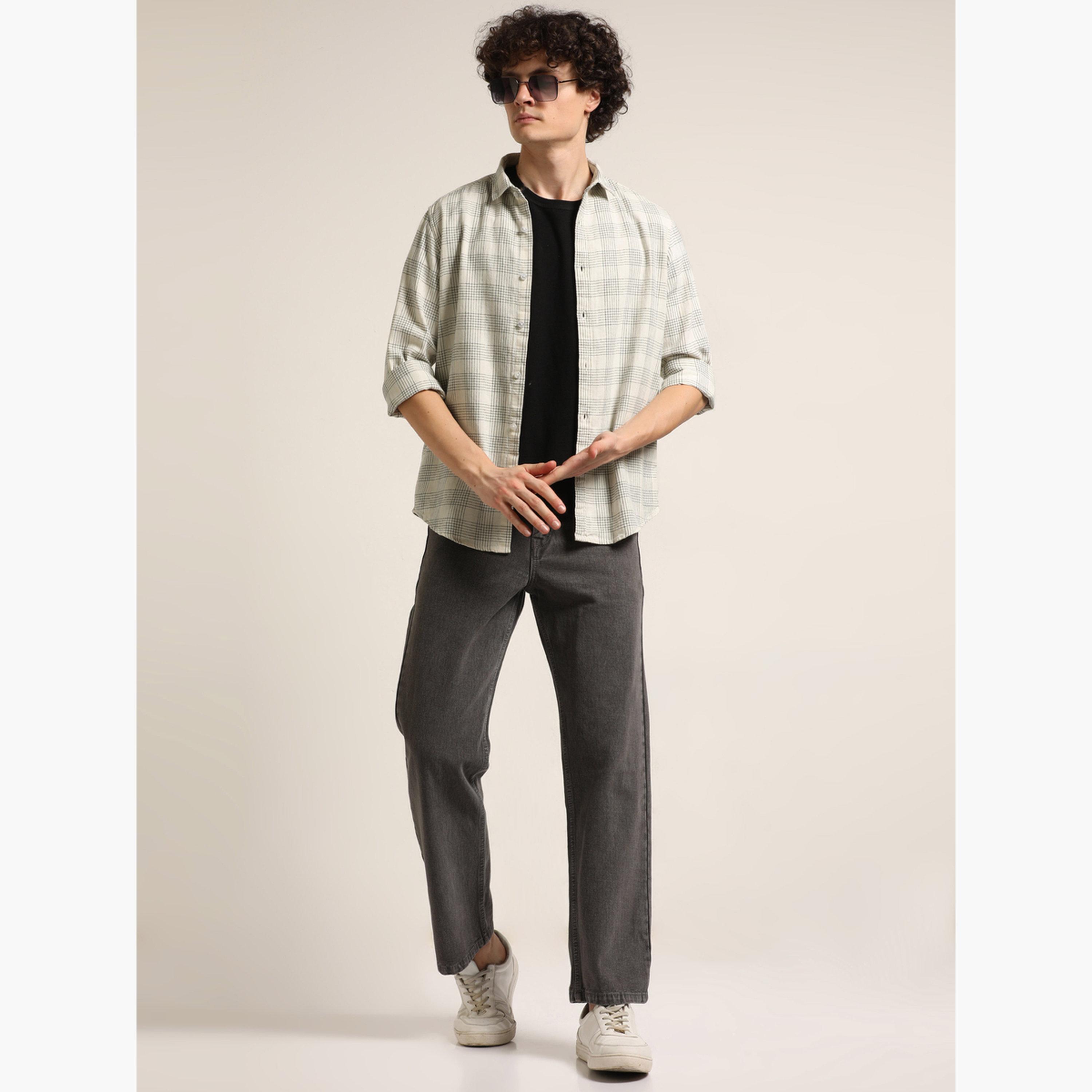 Bushirt Men Off White Checked Shirt-men-clothing-shirts-image-6