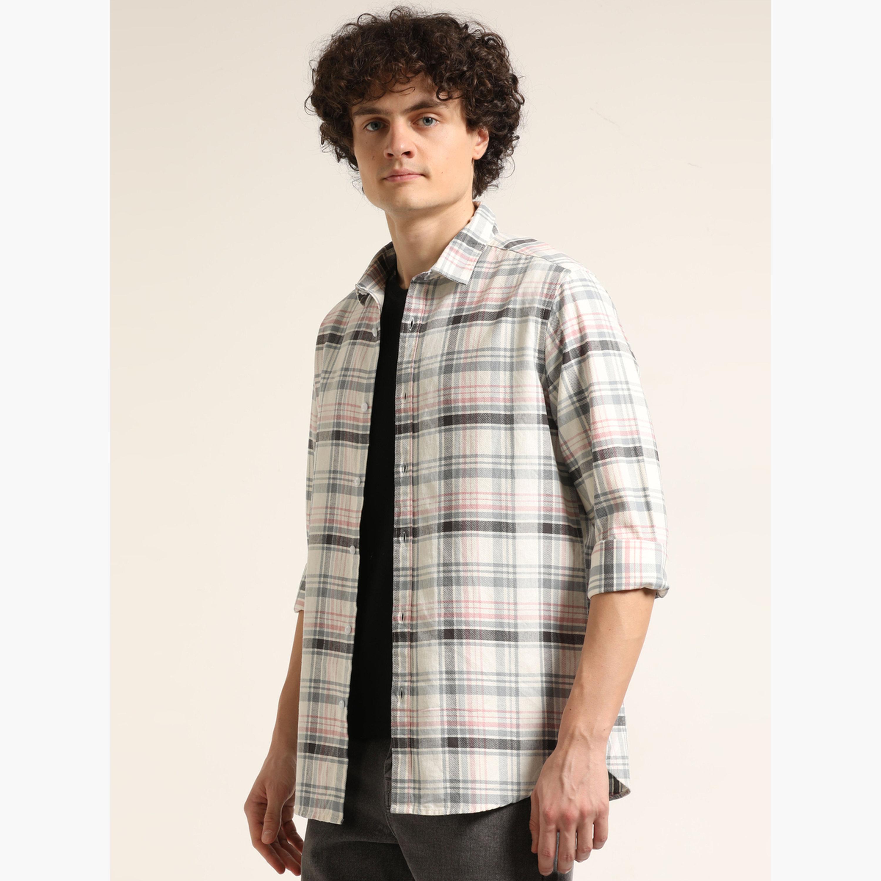بوشيرت - قميص رجالي كاجوال متعدد المربعات-men-clothing-shirts-image-2