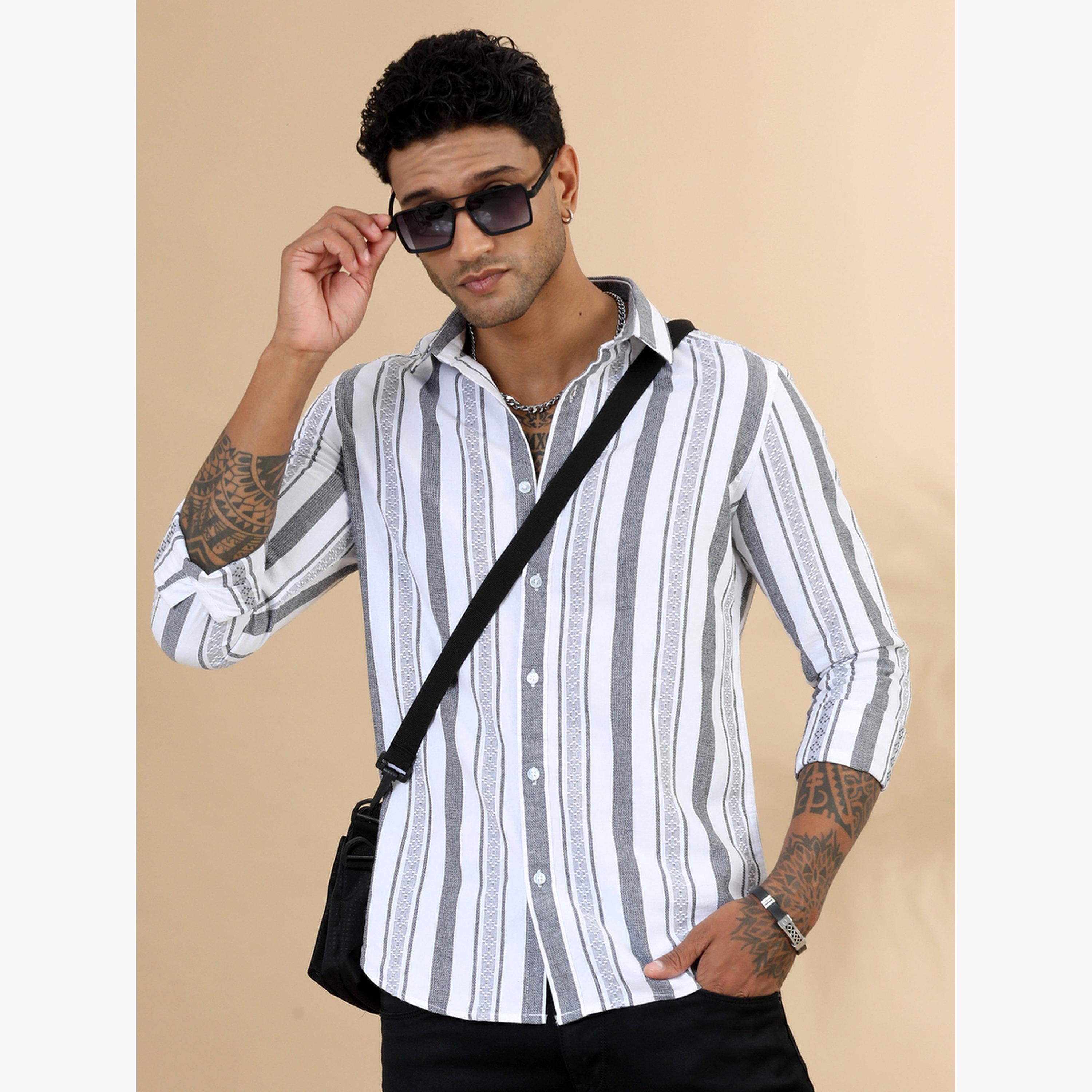 بوشيرت - قميص رجالي كلاسيكي منقوش كاجوال-men-clothing-shirts-image-5