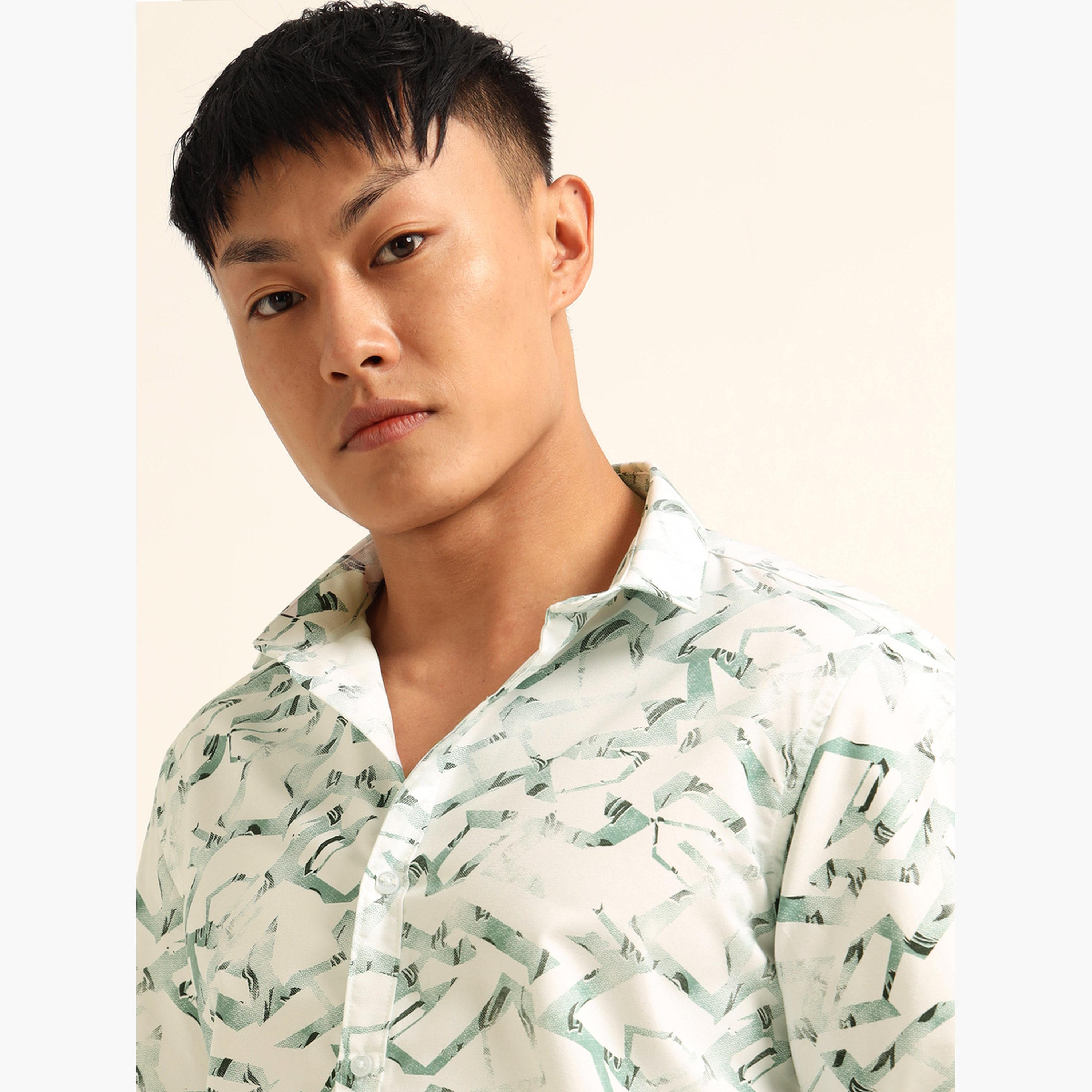 Bushirt Men Green All Over Print Casual Shirt-men-clothing-shirts-image-5
