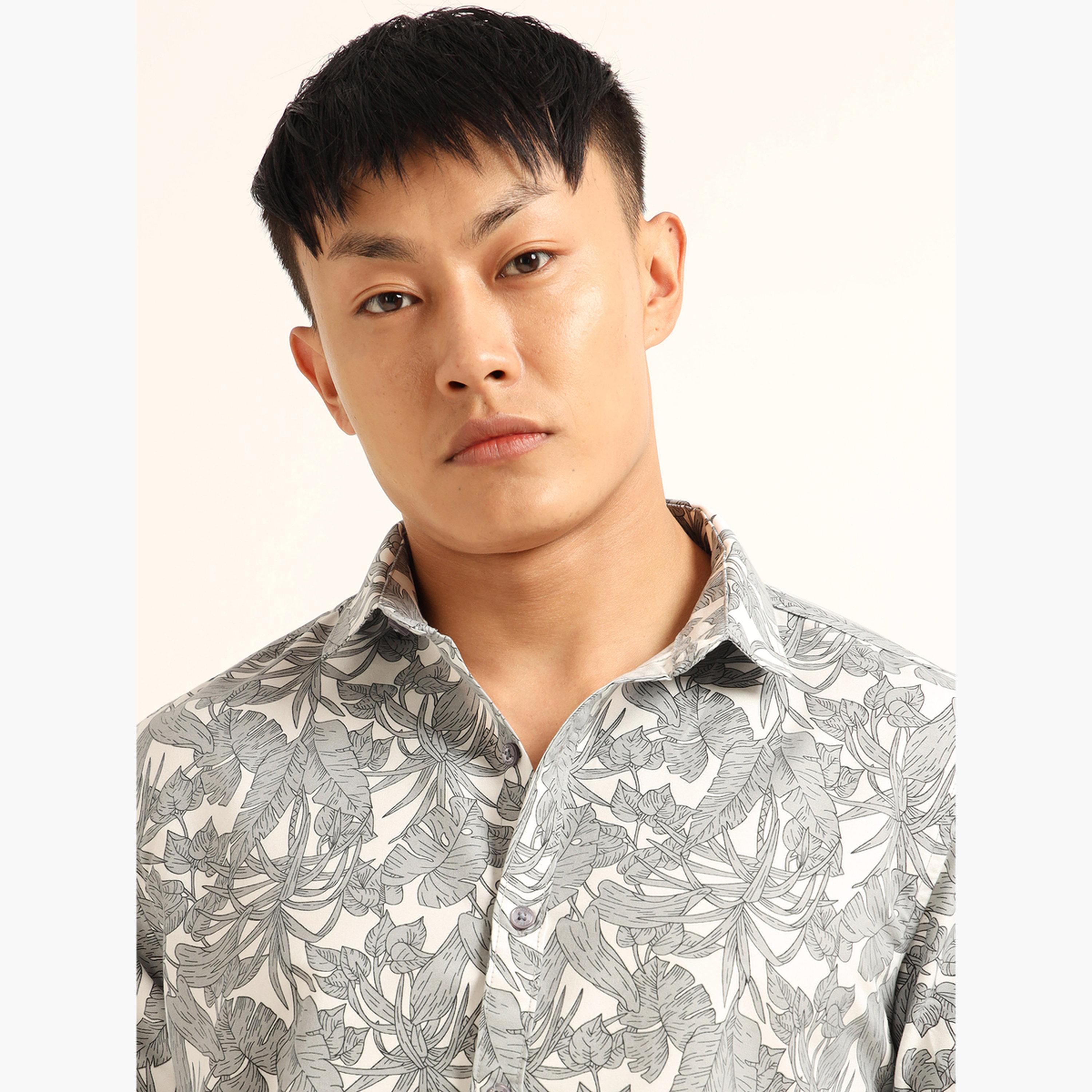 بوشيرت - قميص رجالي رمادي اللون بطباعة كاملة وياقة منتشرة-men-clothing-shirts-image-5
