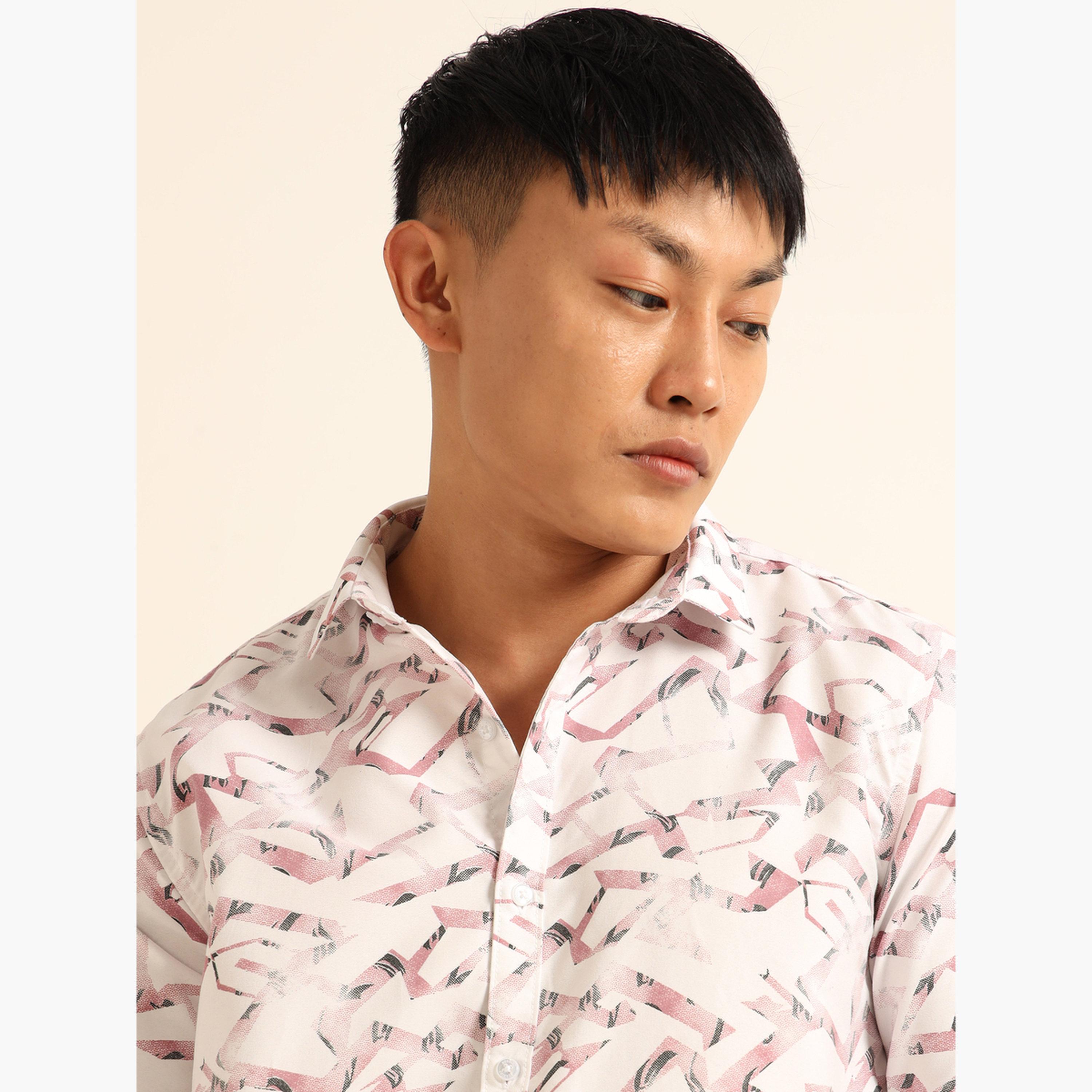 بوشيرت - قميص رجالي كاجوال مطبوع بالكامل لون وردي الفاتح-men-clothing-shirts-image-5