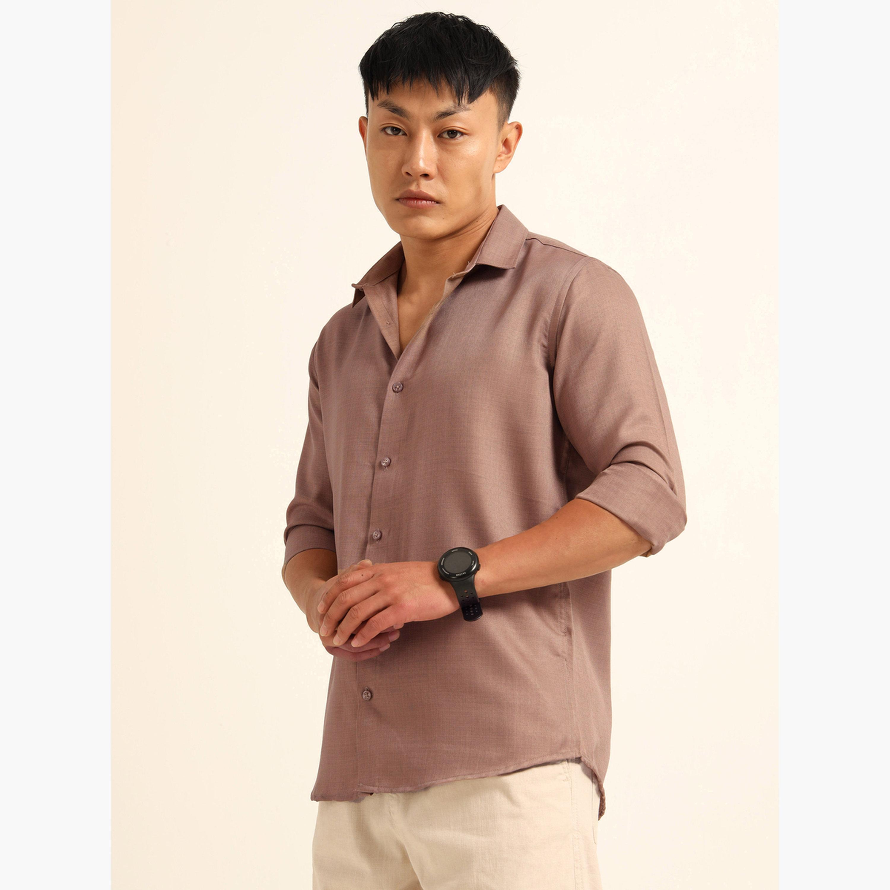 Bushirt Men Purple Classic Casual Shirt-men-clothing-shirts-image-1