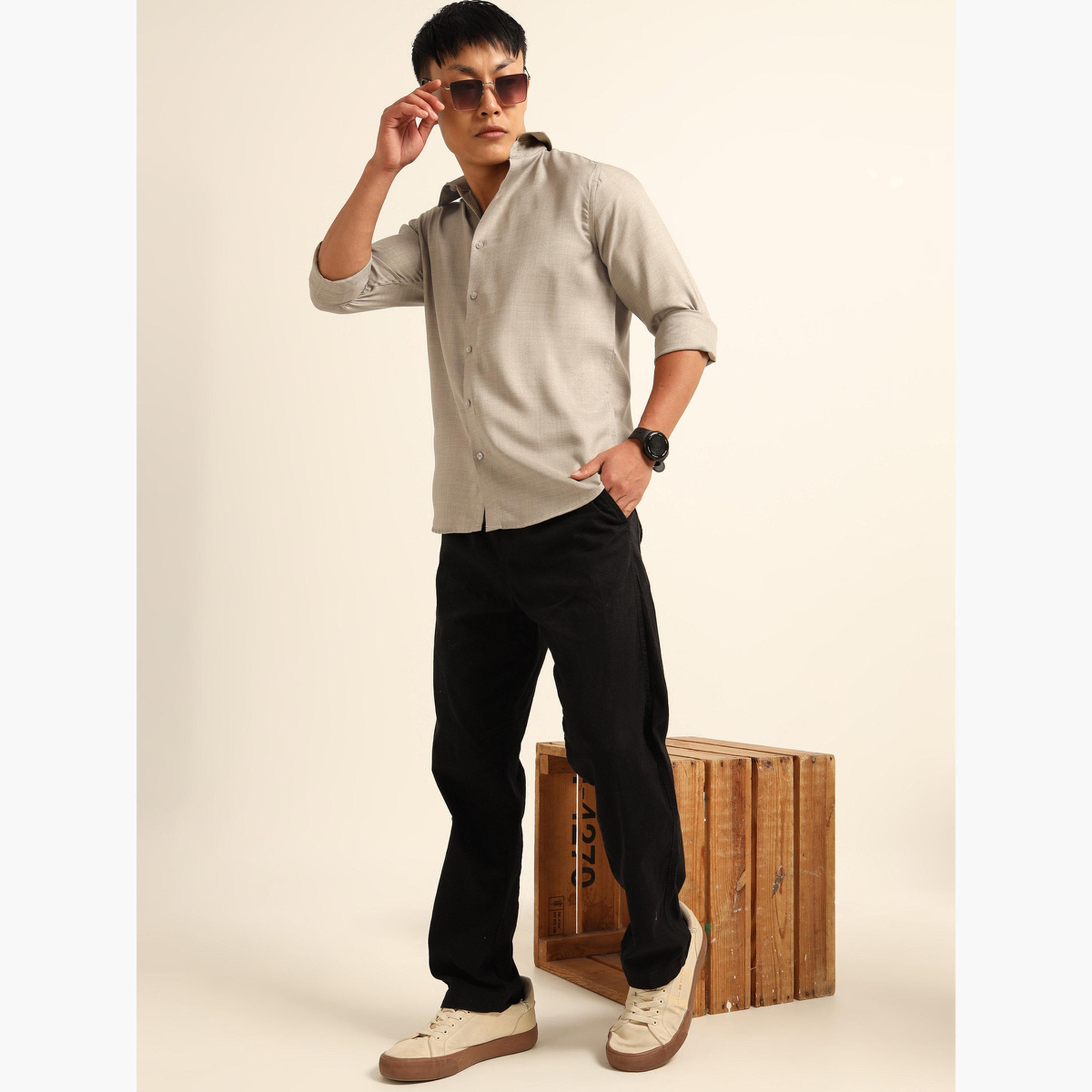 Bushirt Men Beige Classic Casual Shirt-men-clothing-shirts-image-7
