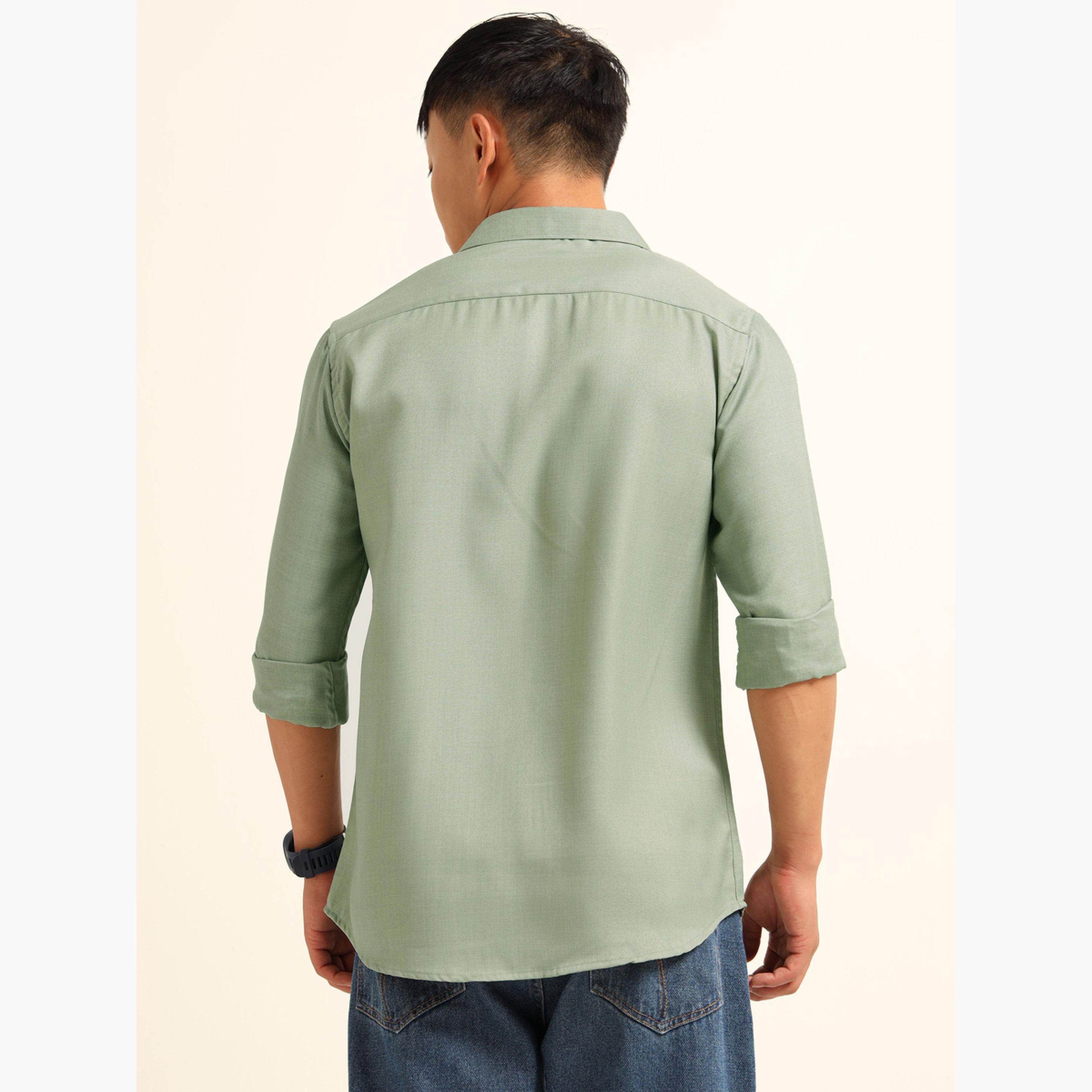 Bushirt Men Green Classic Casual Shirt-men-clothing-shirts-image-4