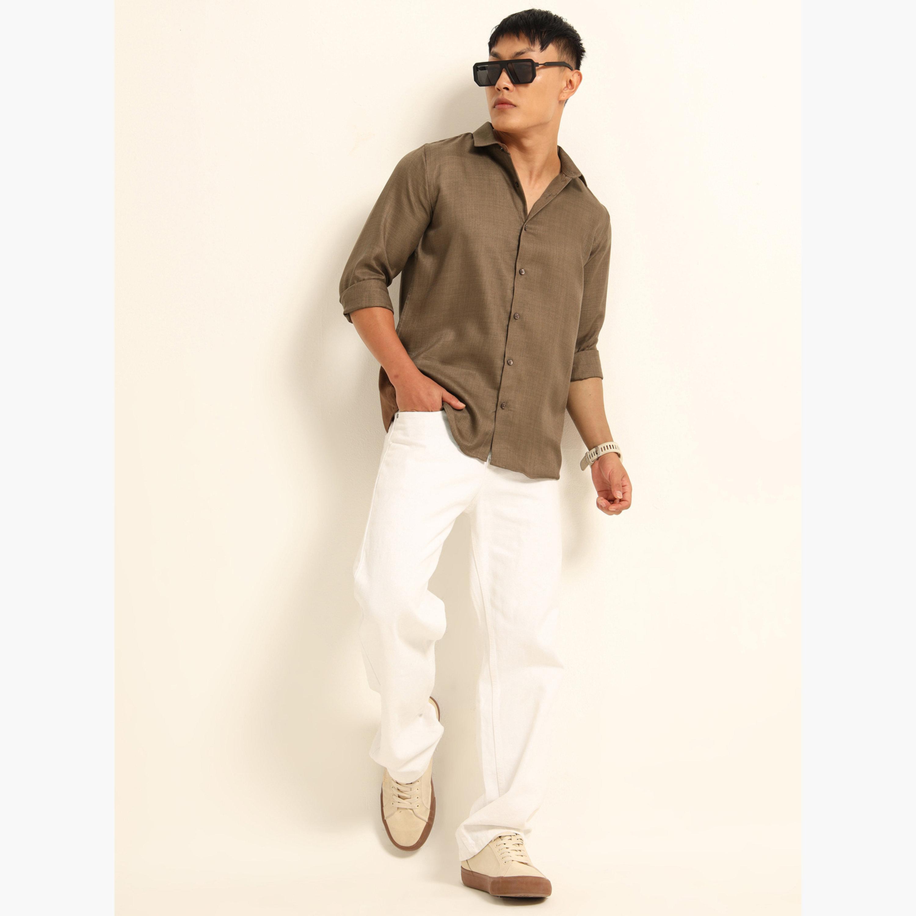 Bushirt Men Brown Classic Casual Shirt-men-clothing-shirts-image-7