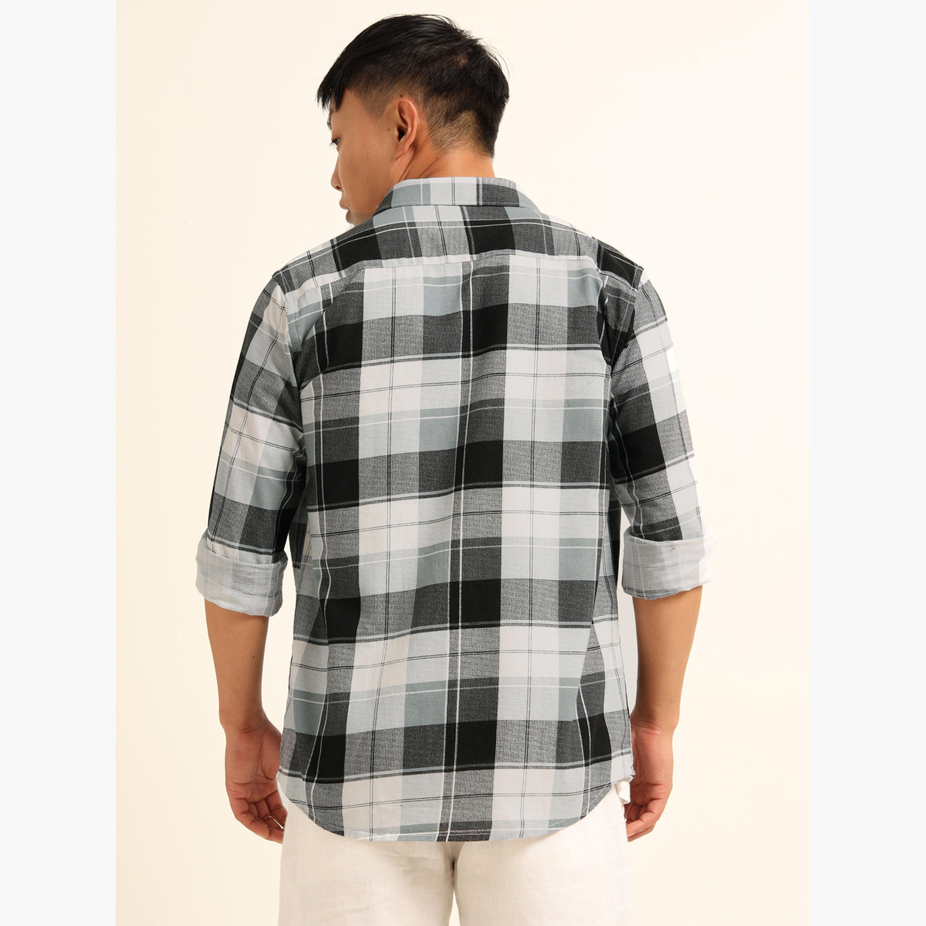 بوشيرت - قميص رجالي رمادي منقوش كاجوال-men-clothing-shirts-image-4