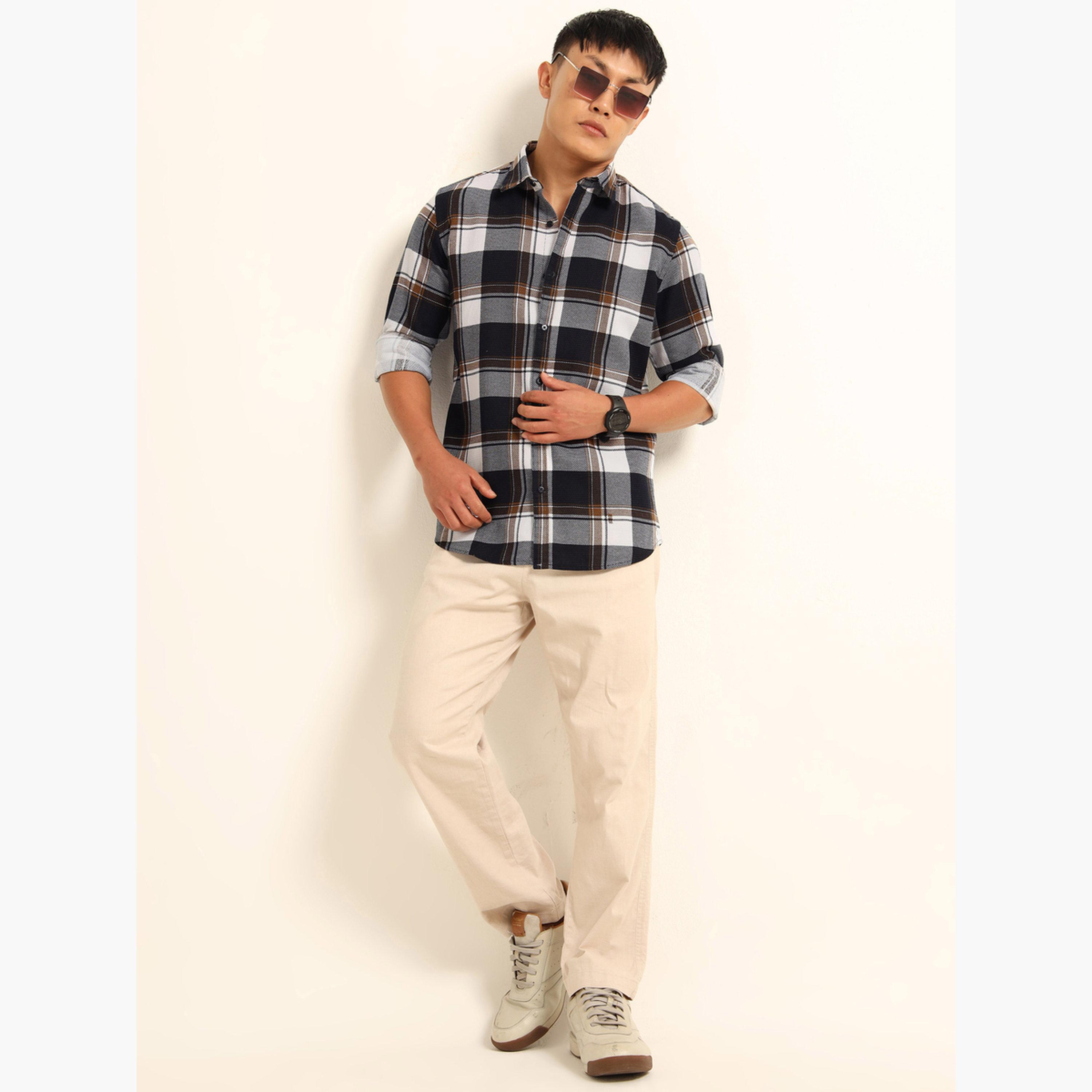 بوشيرت - قميص رجالي أسود منقوش بياقة ضيقة-men-clothing-shirts-image-6