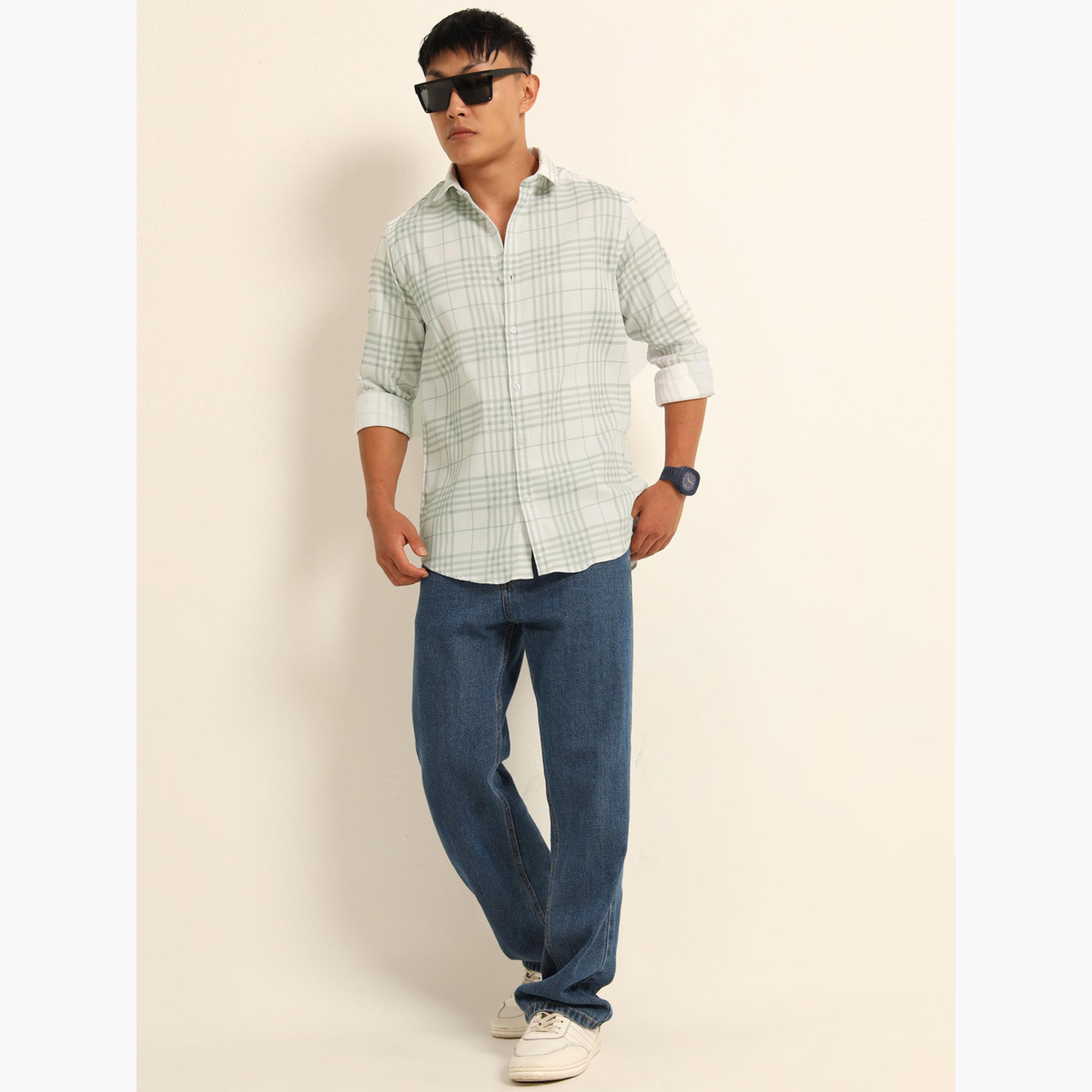 بوشيرت - قميص رجالي أبيض منقوش كاجوال-men-clothing-shirts-image-6