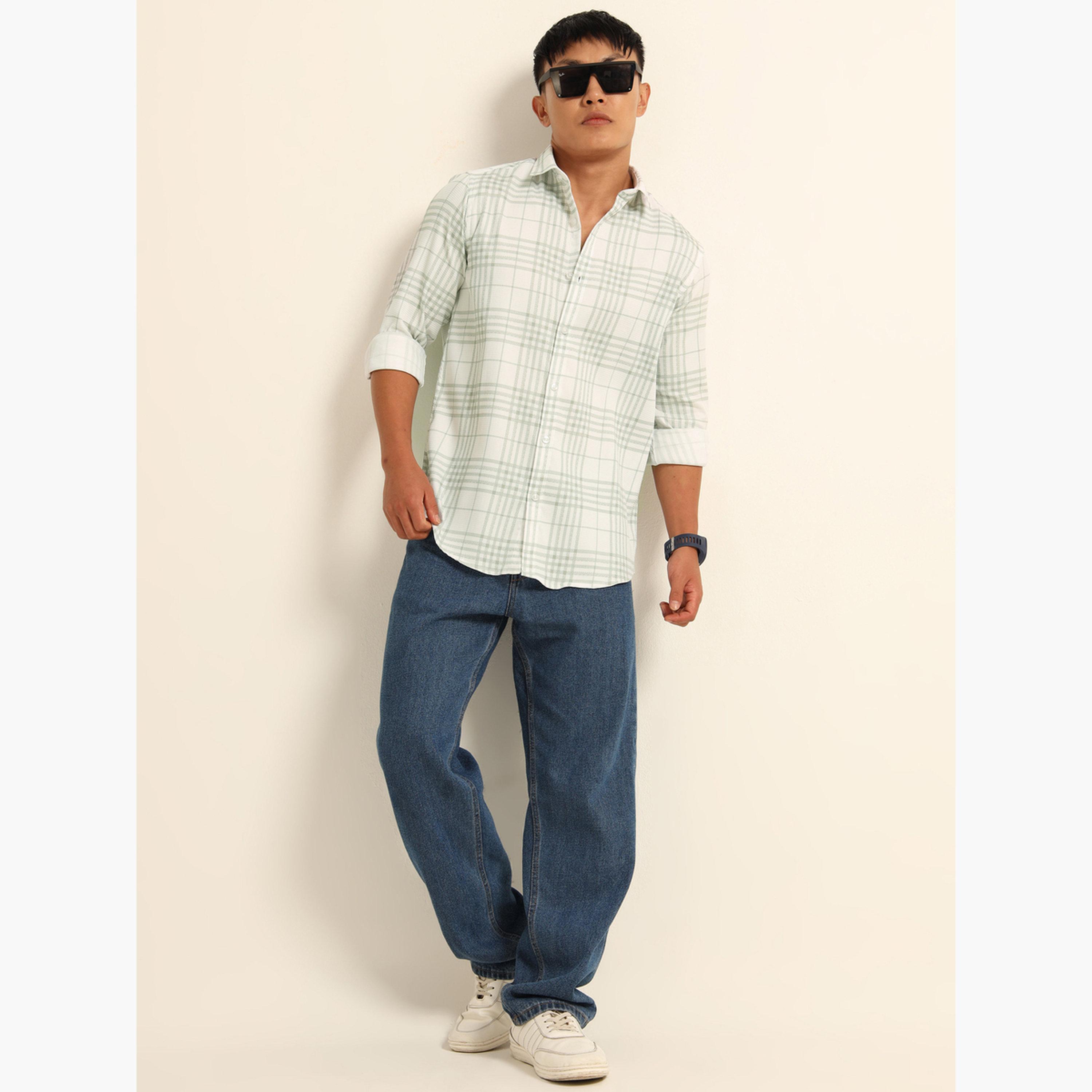 بوشيرت - قميص رجالي أبيض منقوش كاجوال-men-clothing-shirts-image-7