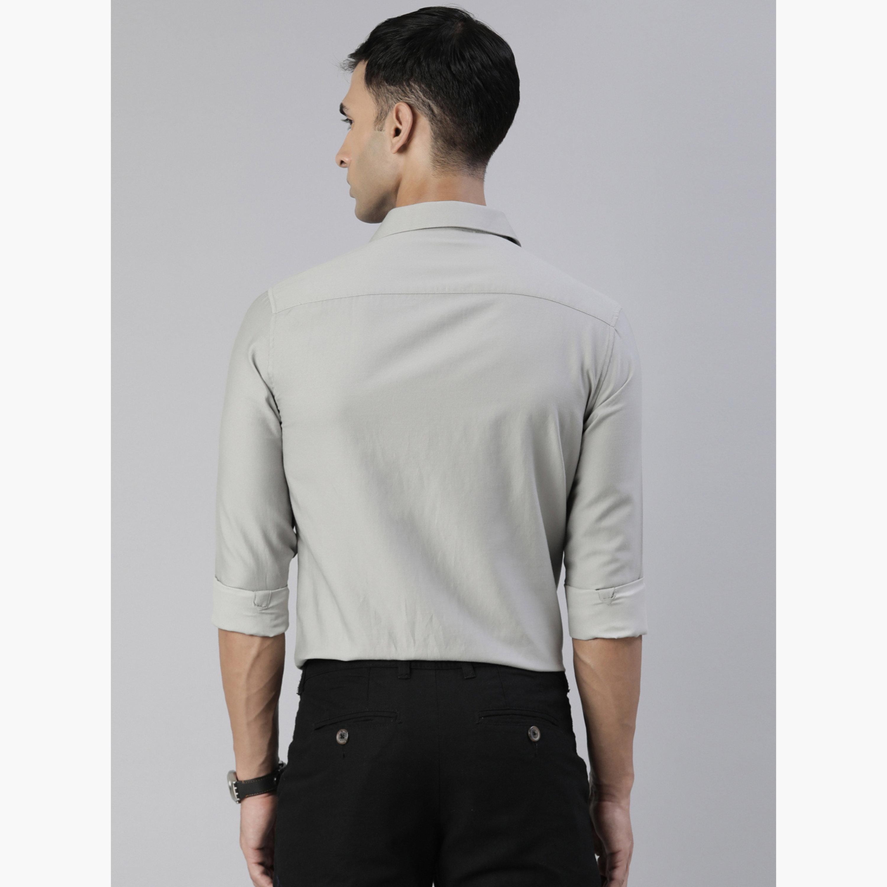 بوشيرت - قميص رجالي رمادي اللون بطبعة لوحة سحابية-men-clothing-shirts-image-4