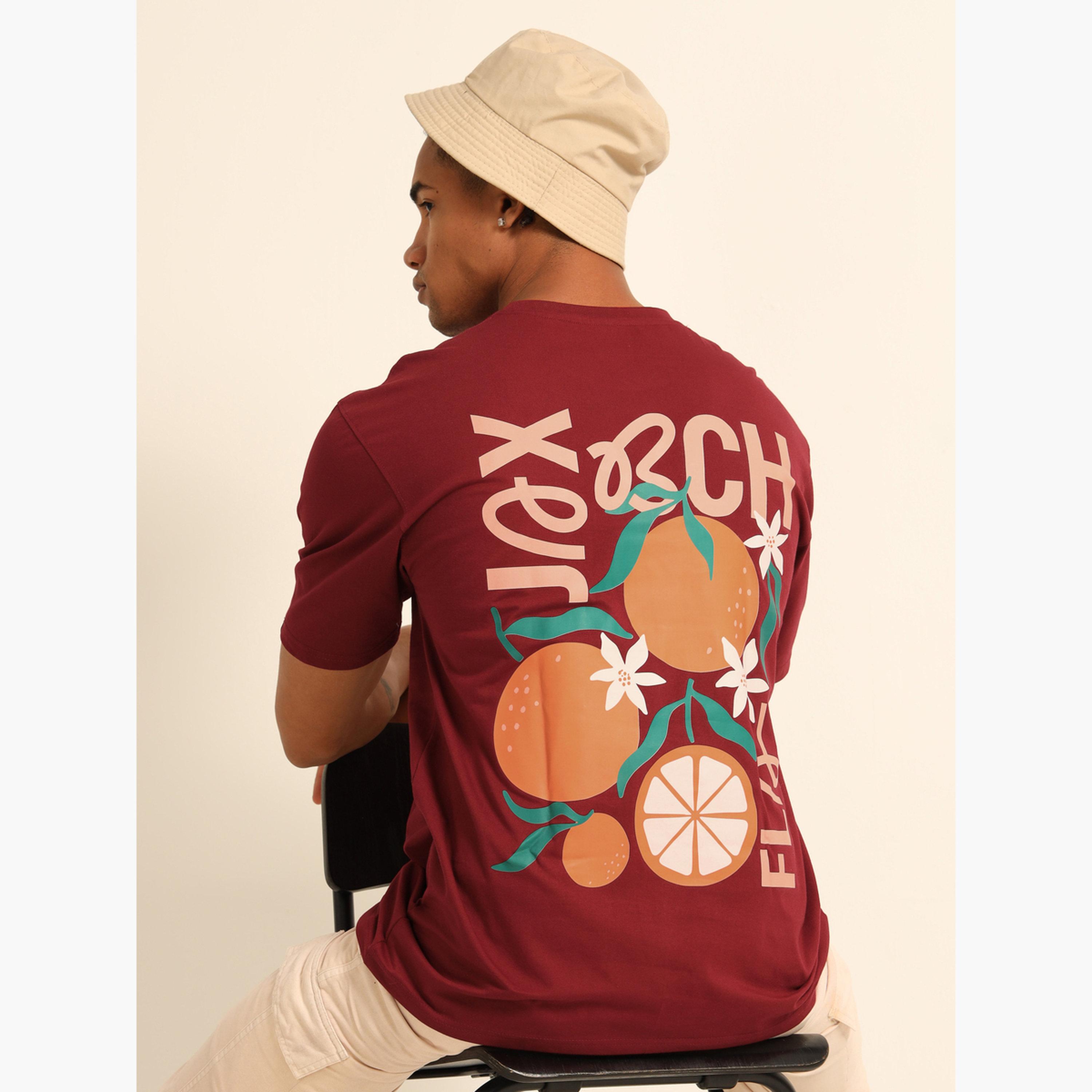 Bushirt Maroon Printed Oversized T-Shirt-men-clothing-tshirtsandpolos-tshirts-image-2