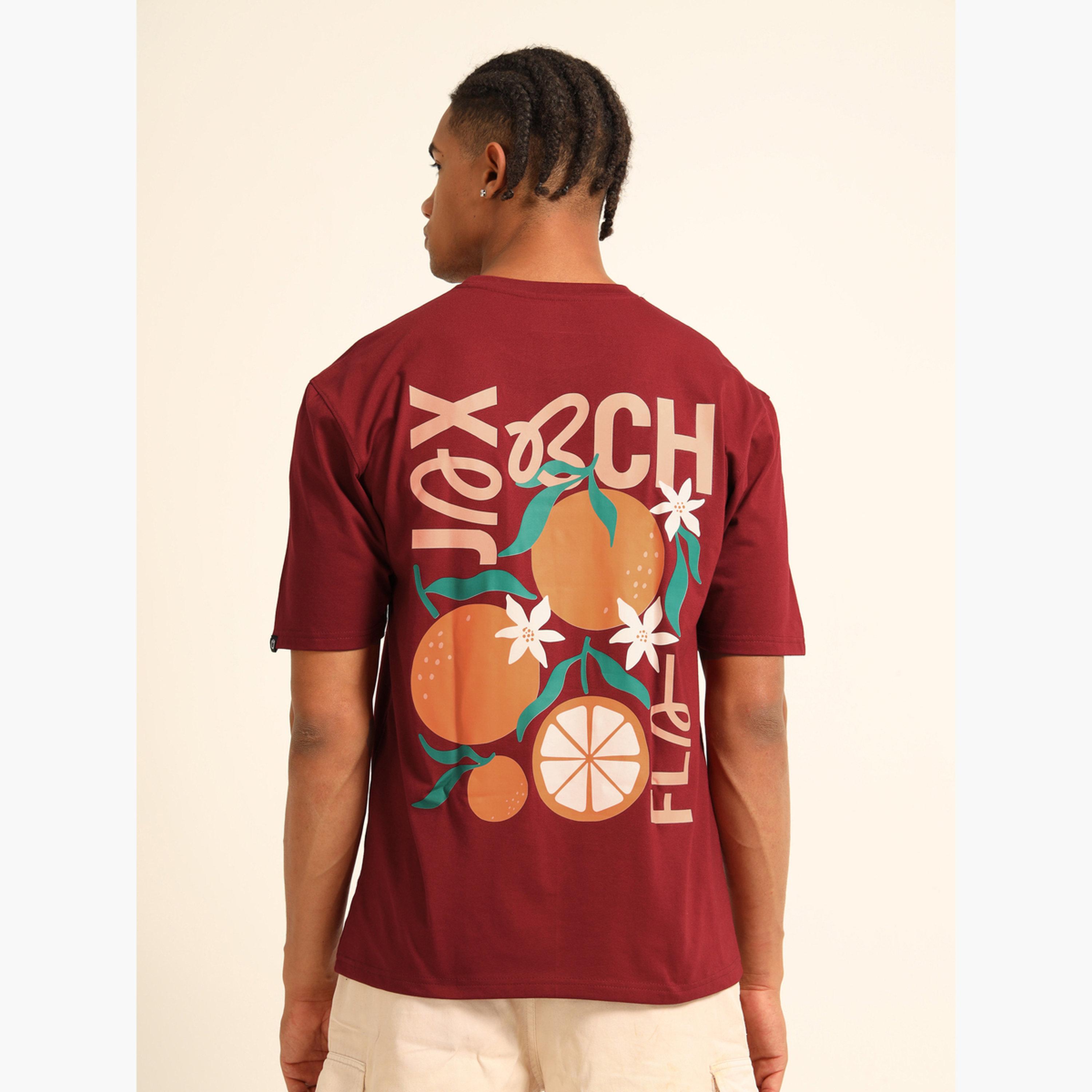 بوشيرت - تي شيرت كبير الحجم مطبوع لون عنابي-men-clothing-tshirtsandpolos-tshirts-image-4