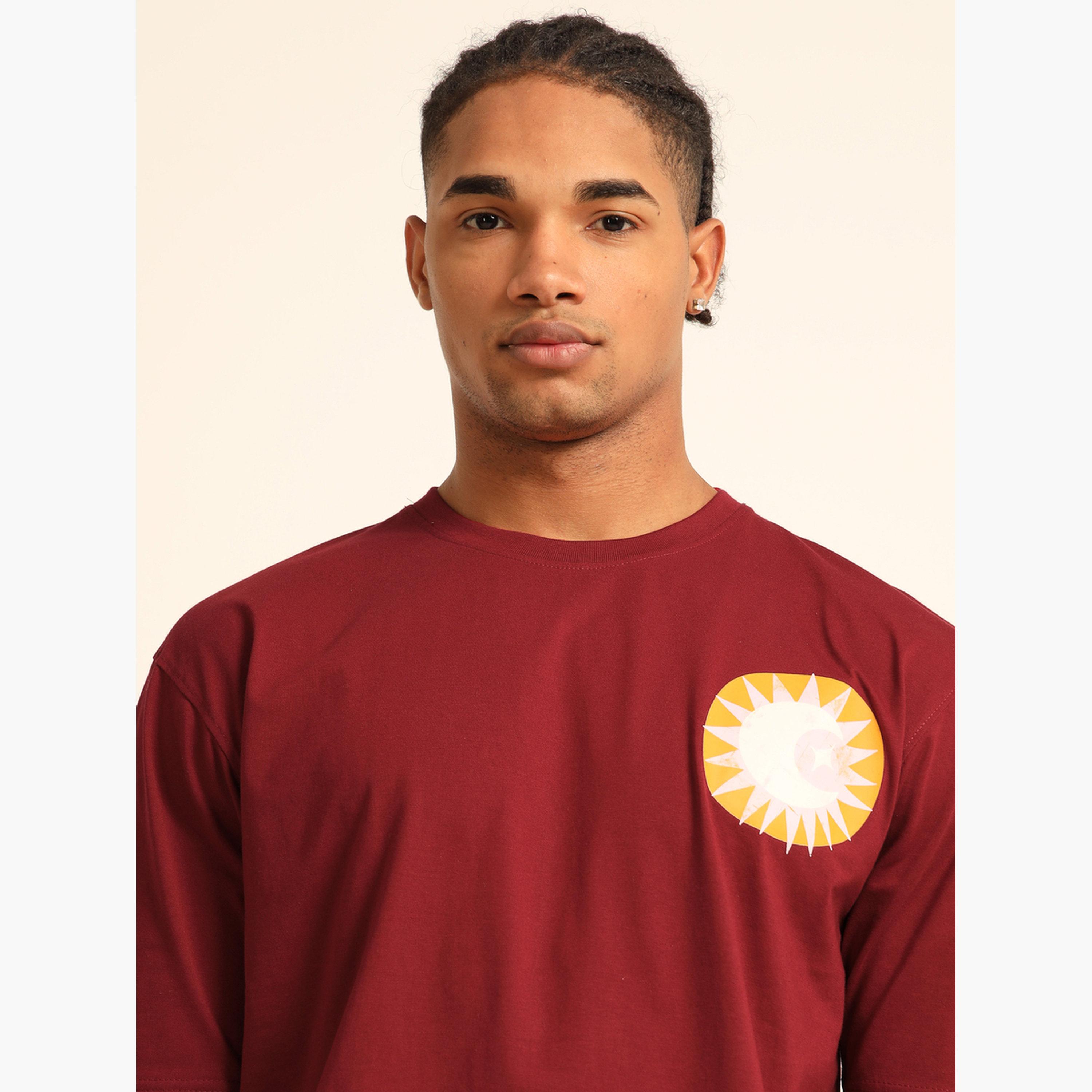 Bushirt Maroon Printed Oversized T-Shirt-men-clothing-tshirtsandpolos-tshirts-image-5