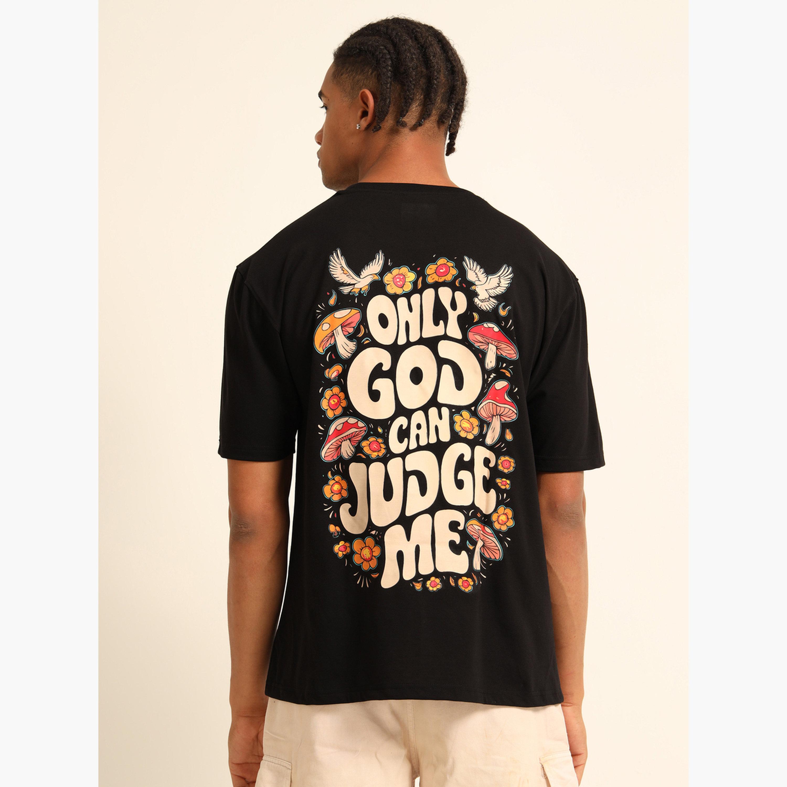 Bushirt X Styli Men Black Graphic Print Oversized T-Shirt-men-clothing-shirts-image-4