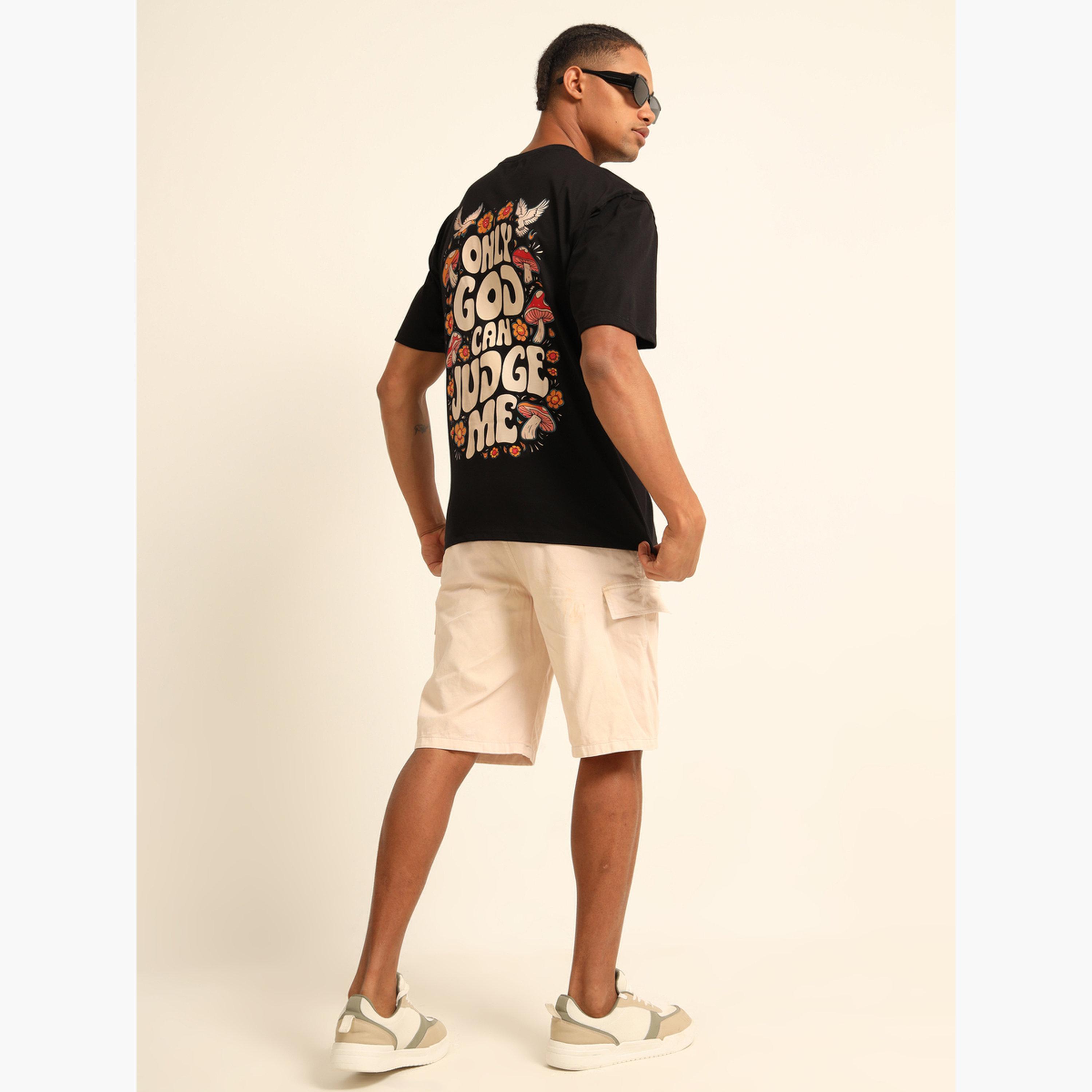 بوشيرت × ستايلي - تي شيرت رجالي أسود حجم كبير بطبعة جرافيكية-men-clothing-shirts-image-6