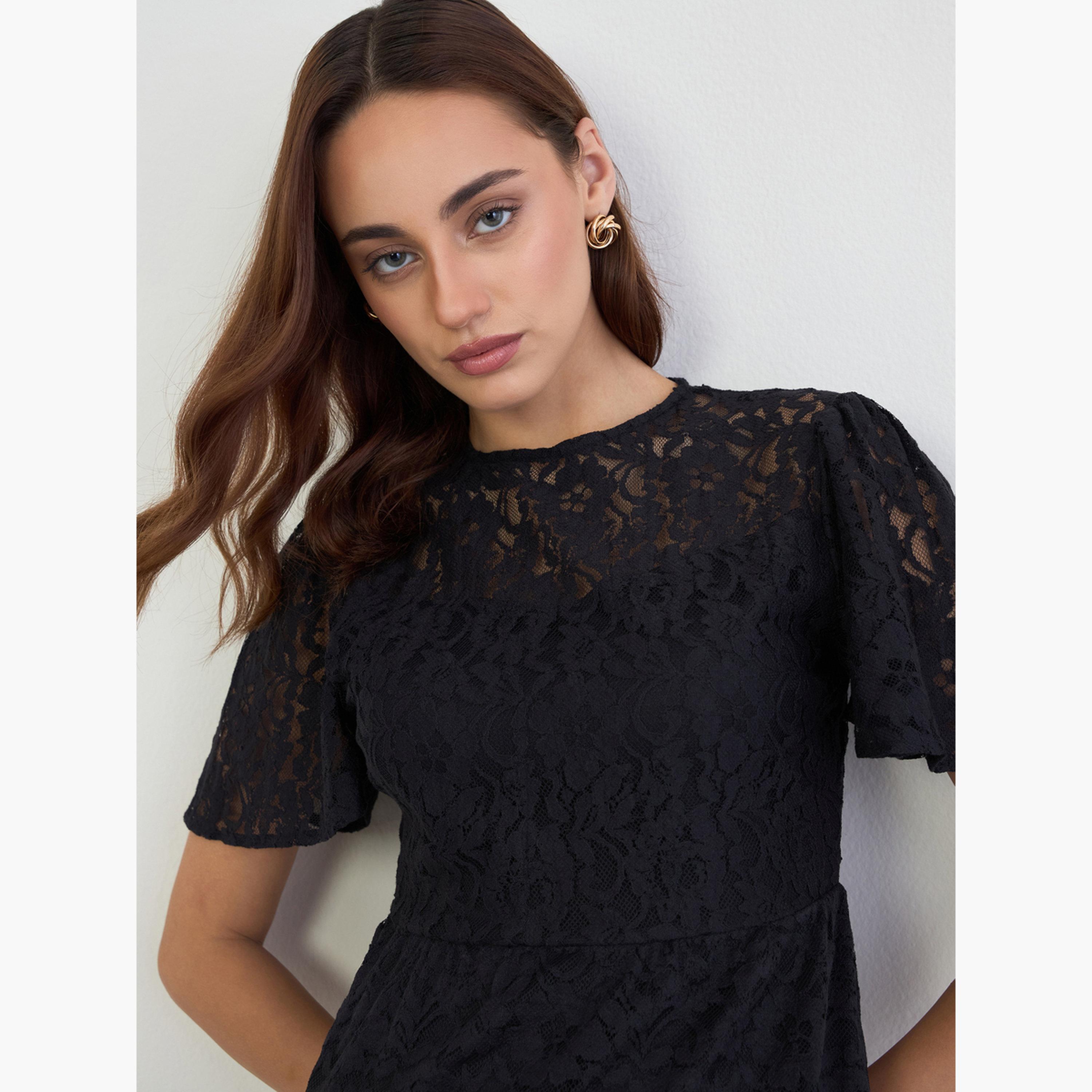 فستان ميدي دانتيل بحواف صدفية-women-clothing-dresses-image-4