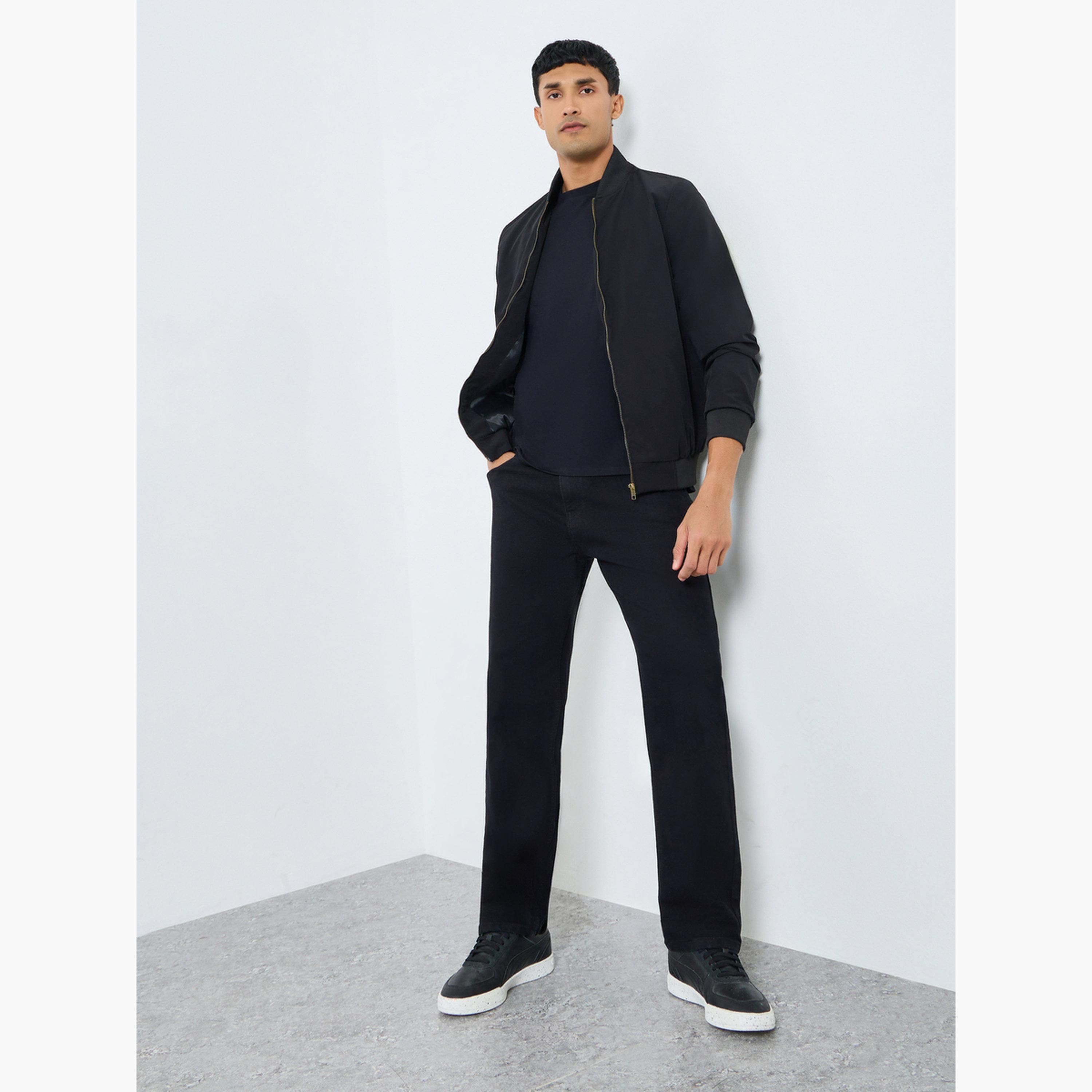 Styli Men Oversized Fit Solid Bomber Jacket-men-clothing-jacketsandblazers-jackets-image-2