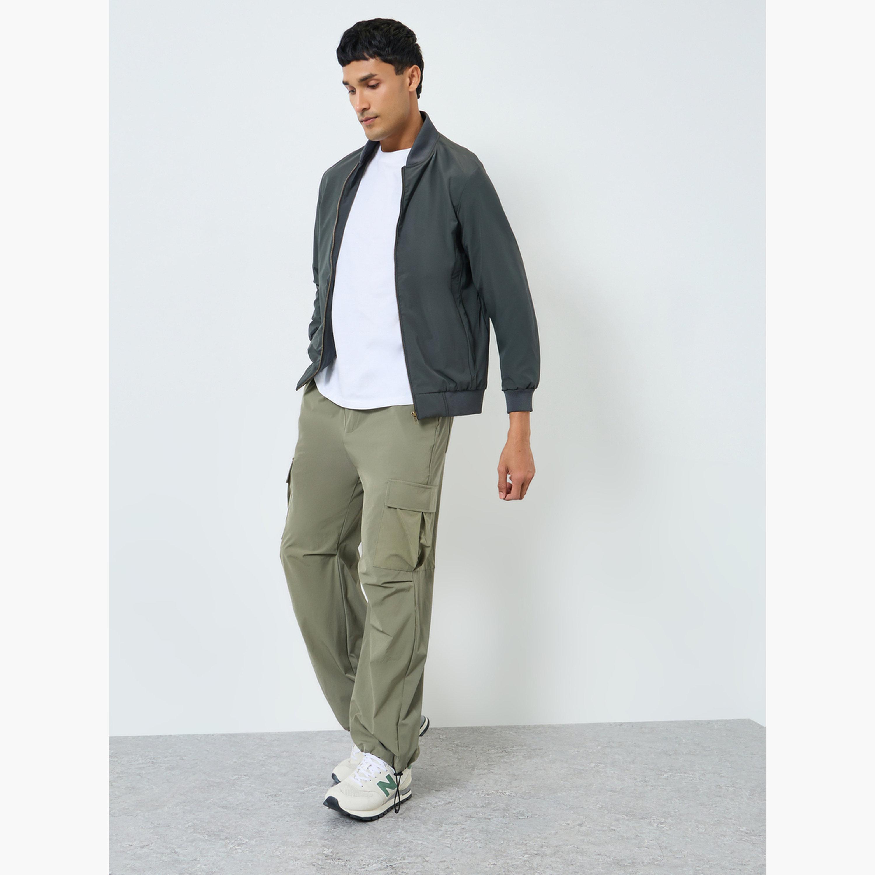 Styli Men Oversized Fit Solid Bomber Jacket-men-clothing-jacketsandblazers-jackets-image-2