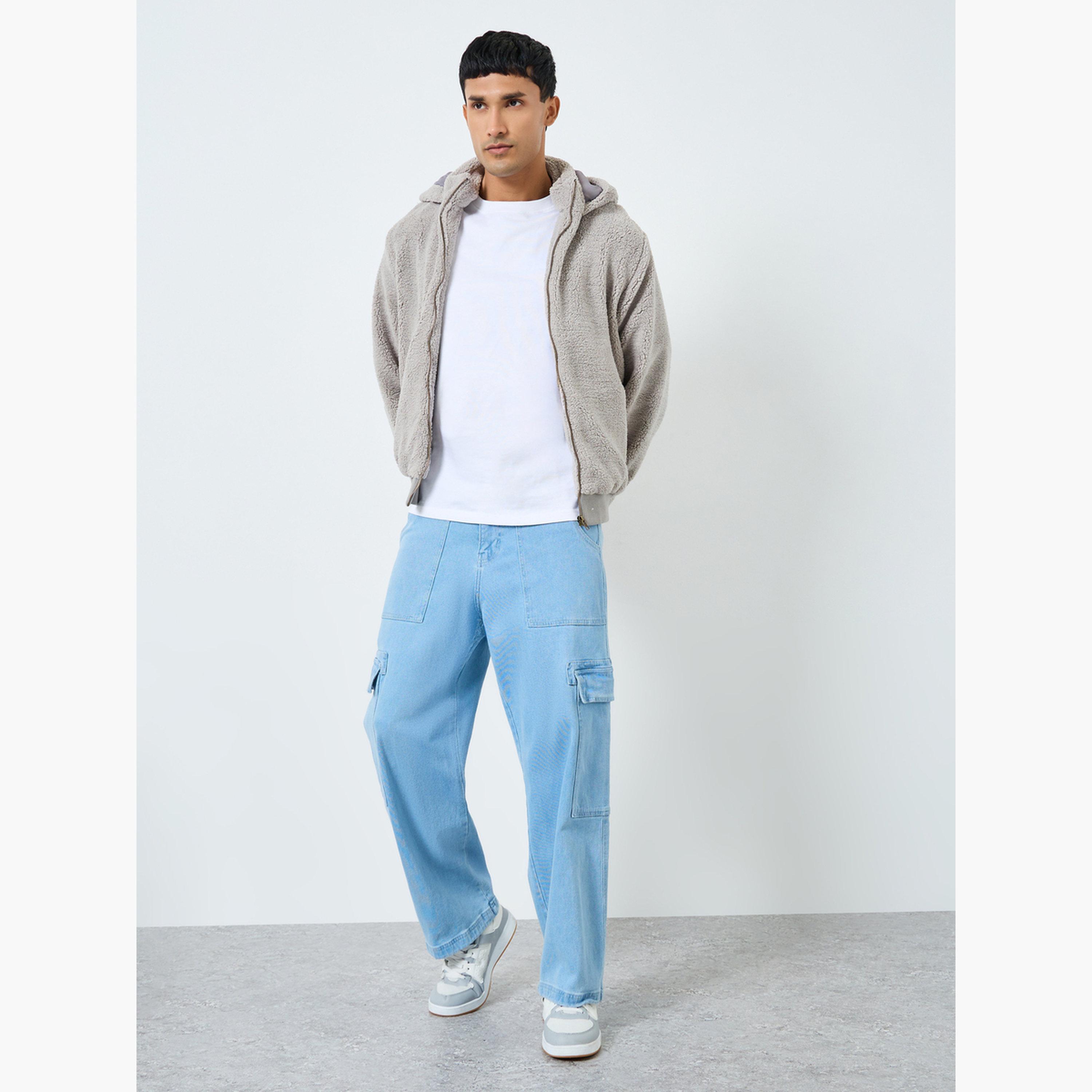Styli Men Oversized Fit Sherpa Hooded Jacket-men-clothing-jacketsandblazers-jackets-image-2