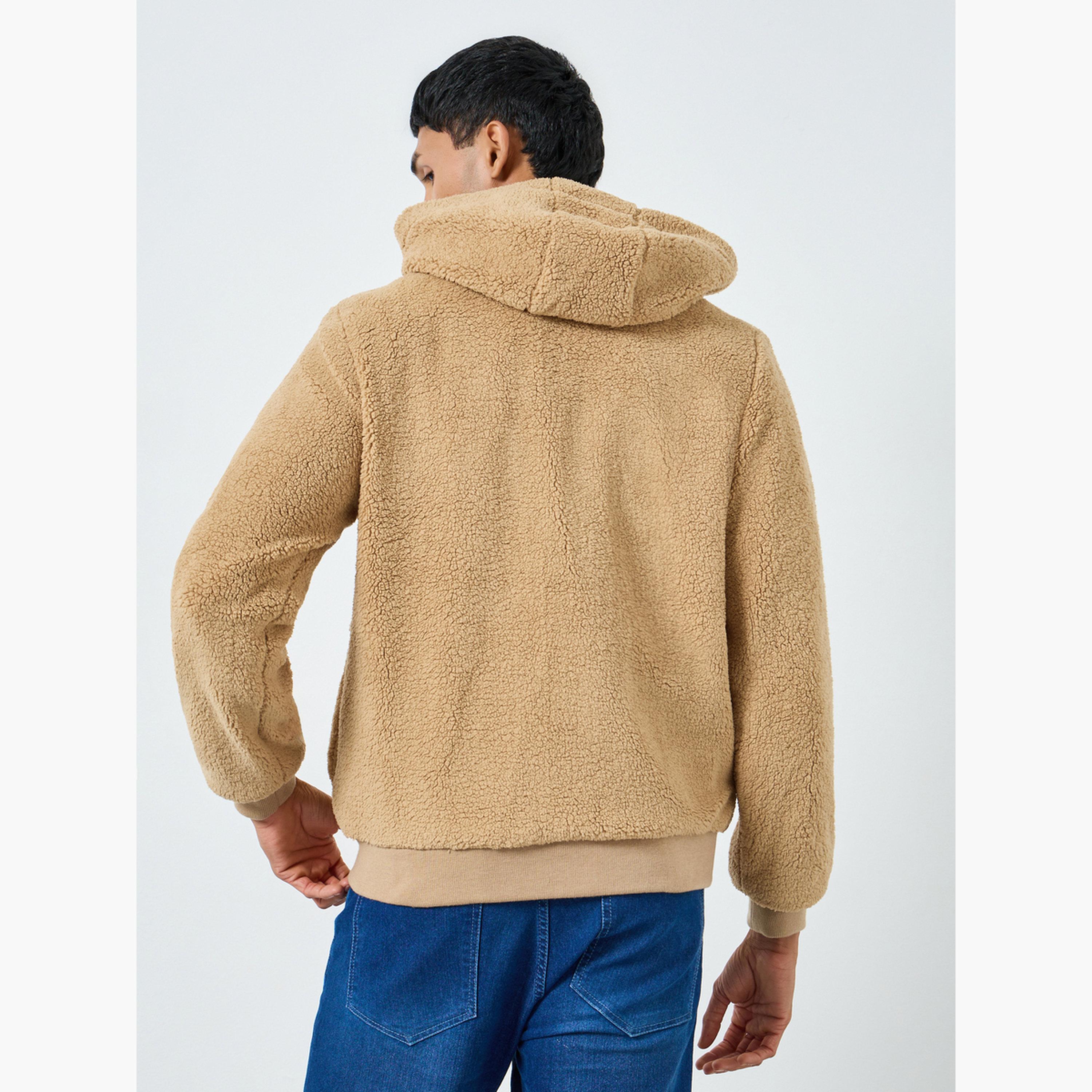 Styli Men Oversized Fit Sherpa Hooded Jacket-men-clothing-jacketsandblazers-jackets-image-4
