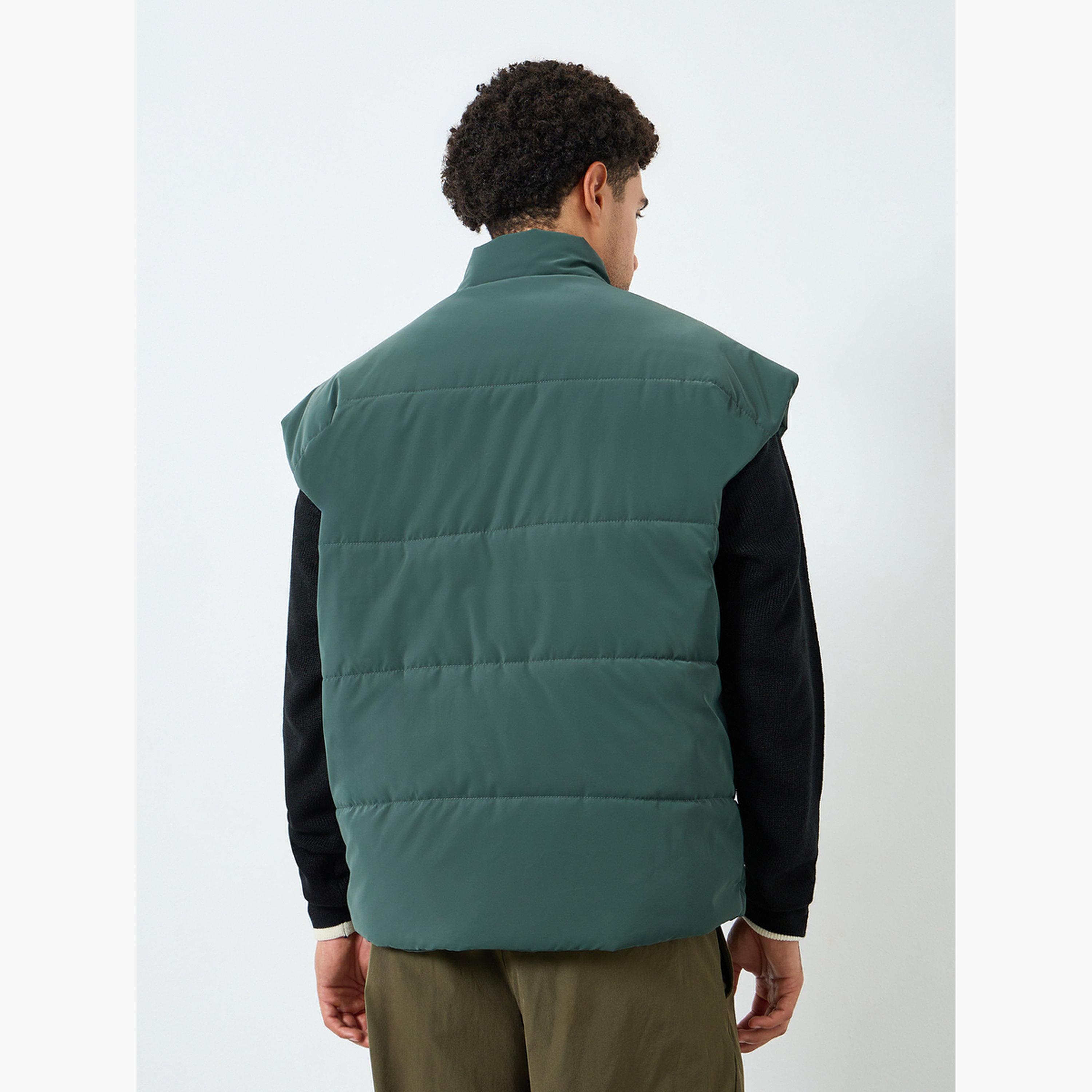 Styli Men Relaxed Fit Solid Puffer Jacket-men-clothing-jacketsandblazers-jackets-image-3