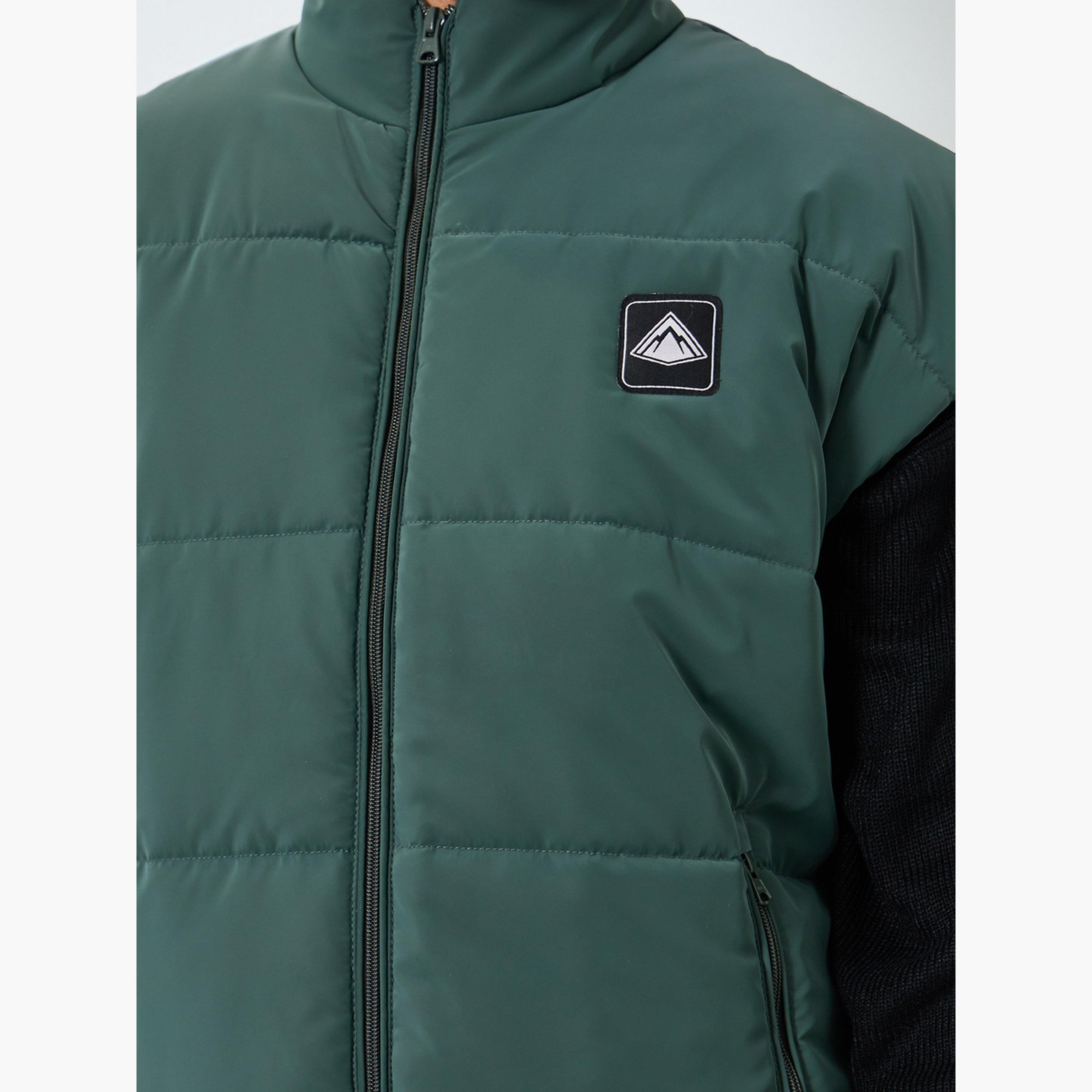 Styli Men Relaxed Fit Solid Puffer Jacket-men-clothing-jacketsandblazers-jackets-image-4