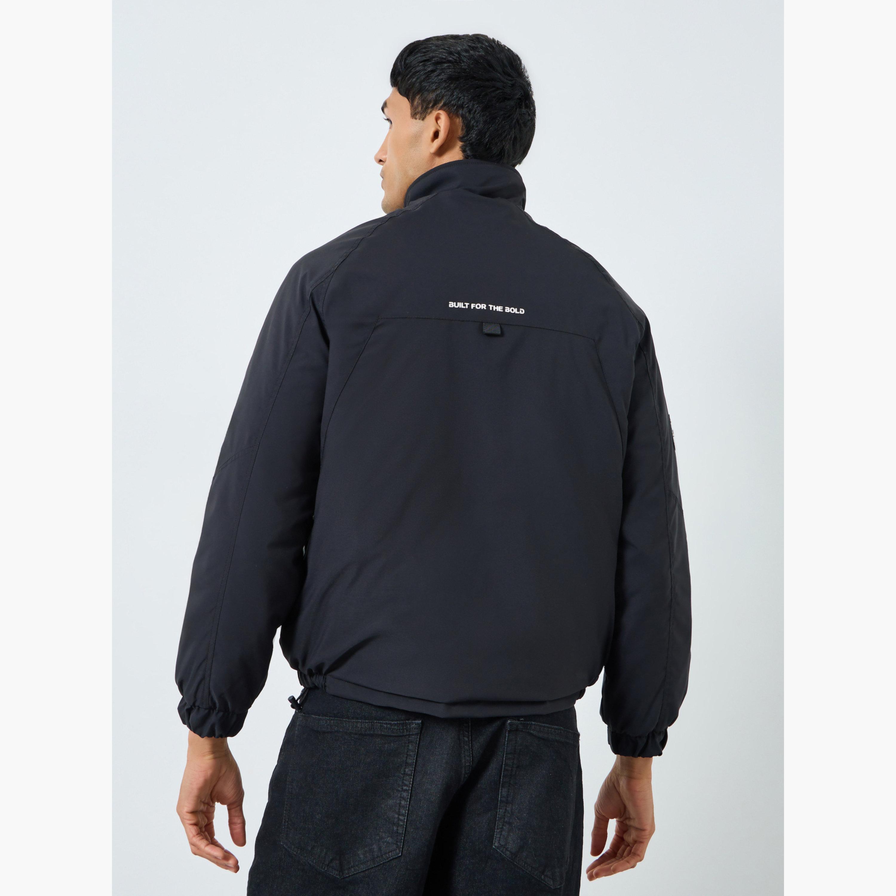 Styli Men Black Solid Zip-Up Jacket-men-clothing-jacketsandblazers-jackets-image-4
