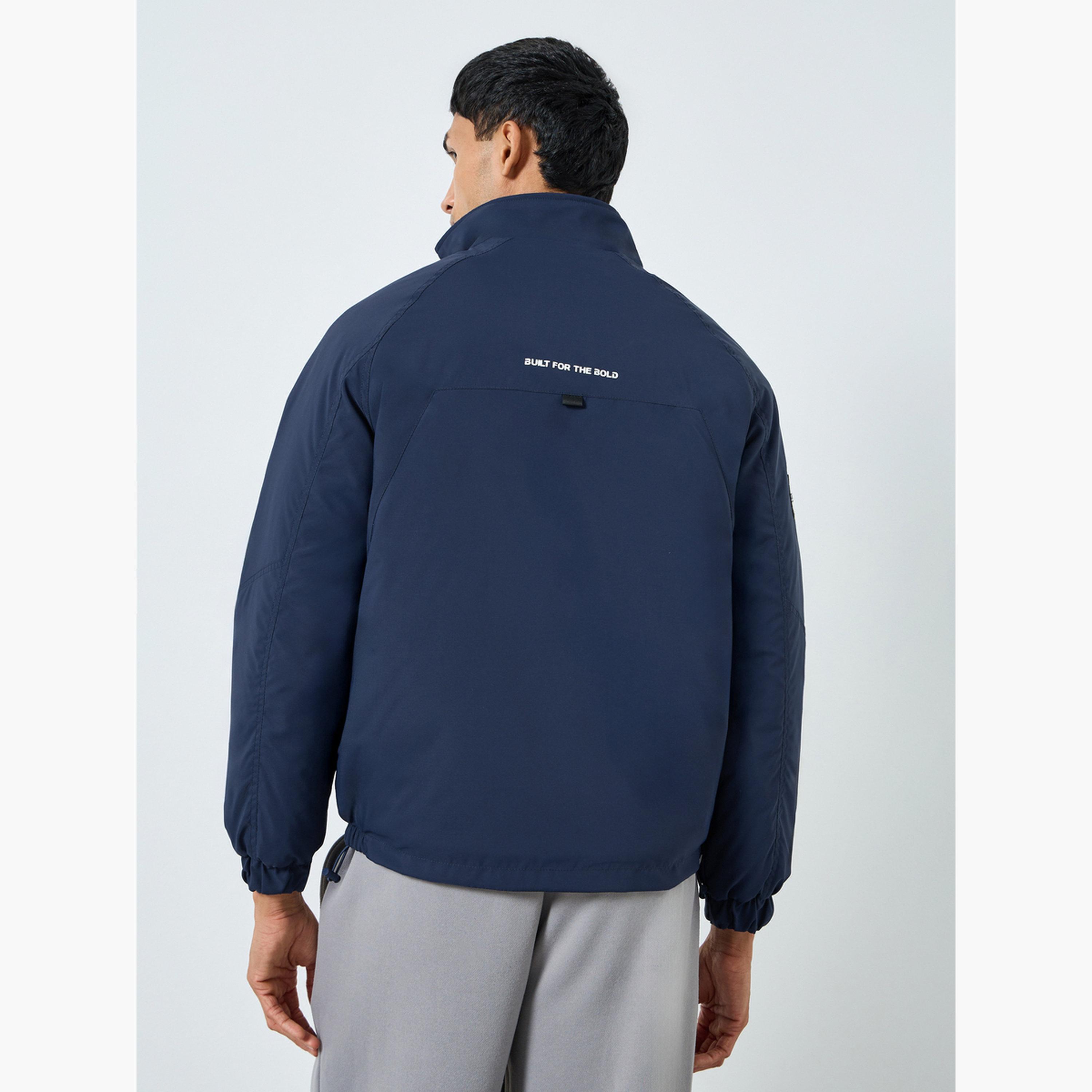 Styli Men Navy Solid Zip-Up Regular Jacket-men-clothing-jacketsandblazers-jackets-image-5